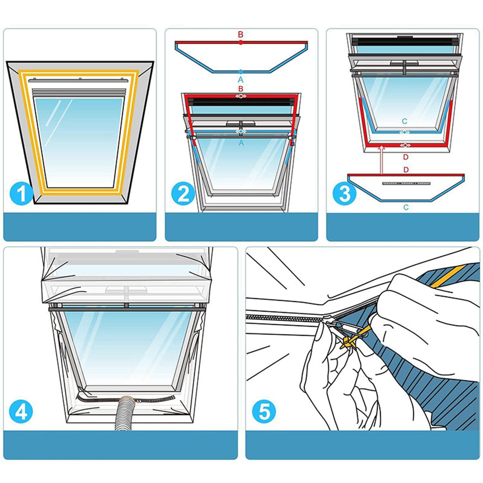 Air Conditioner Window Seal Kit - Center Pivot Window Insulation for AC Units | Hot Air Stop & Energy Saving Guards | Easy to Install for Home & Office Cooling Efficiency