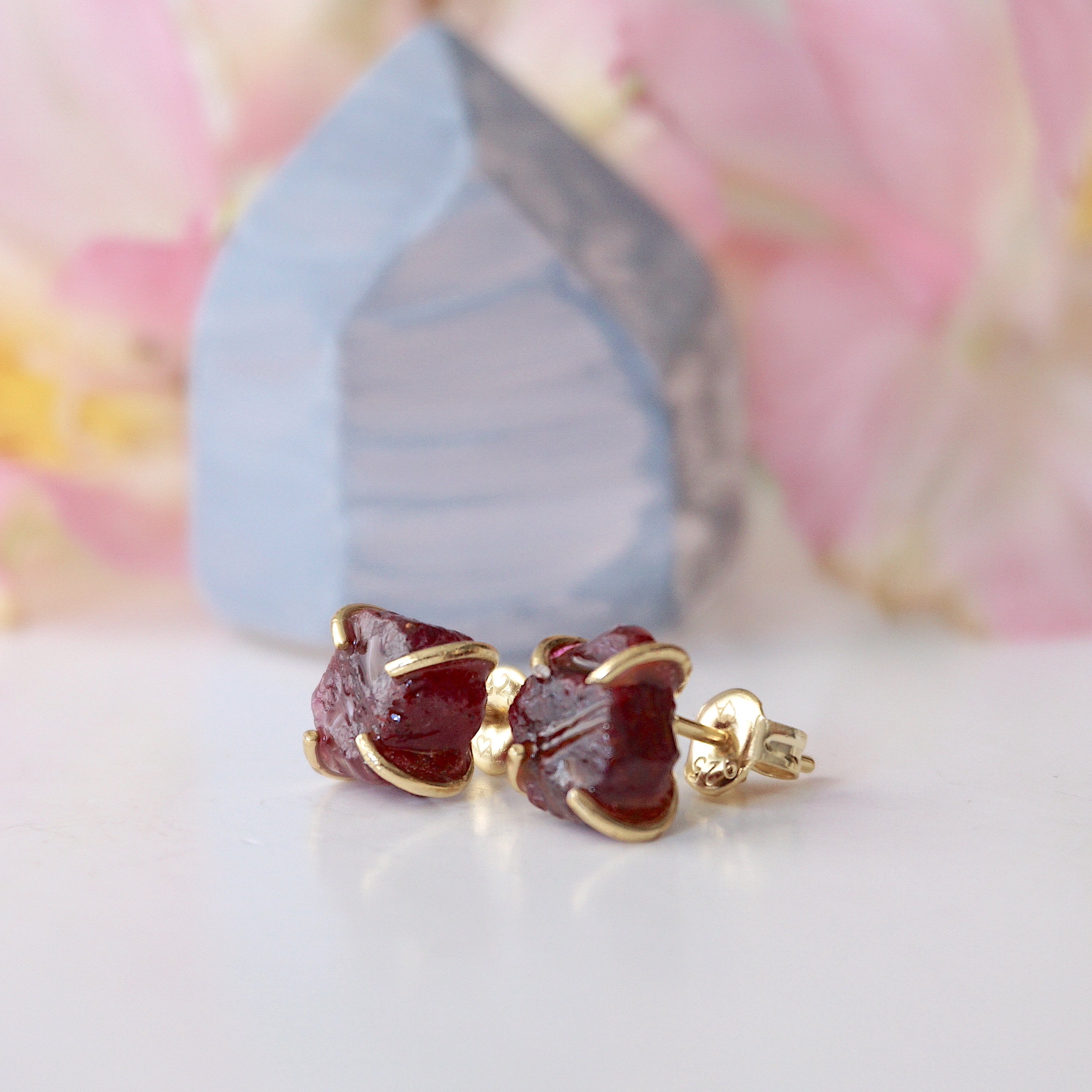 14K Gold Filled Pink Ruby Huggie Stud Earrings for Women - Elegant Everyday Jewelry Gift for Her, Perfect for Parties, Dates & Special Occasions