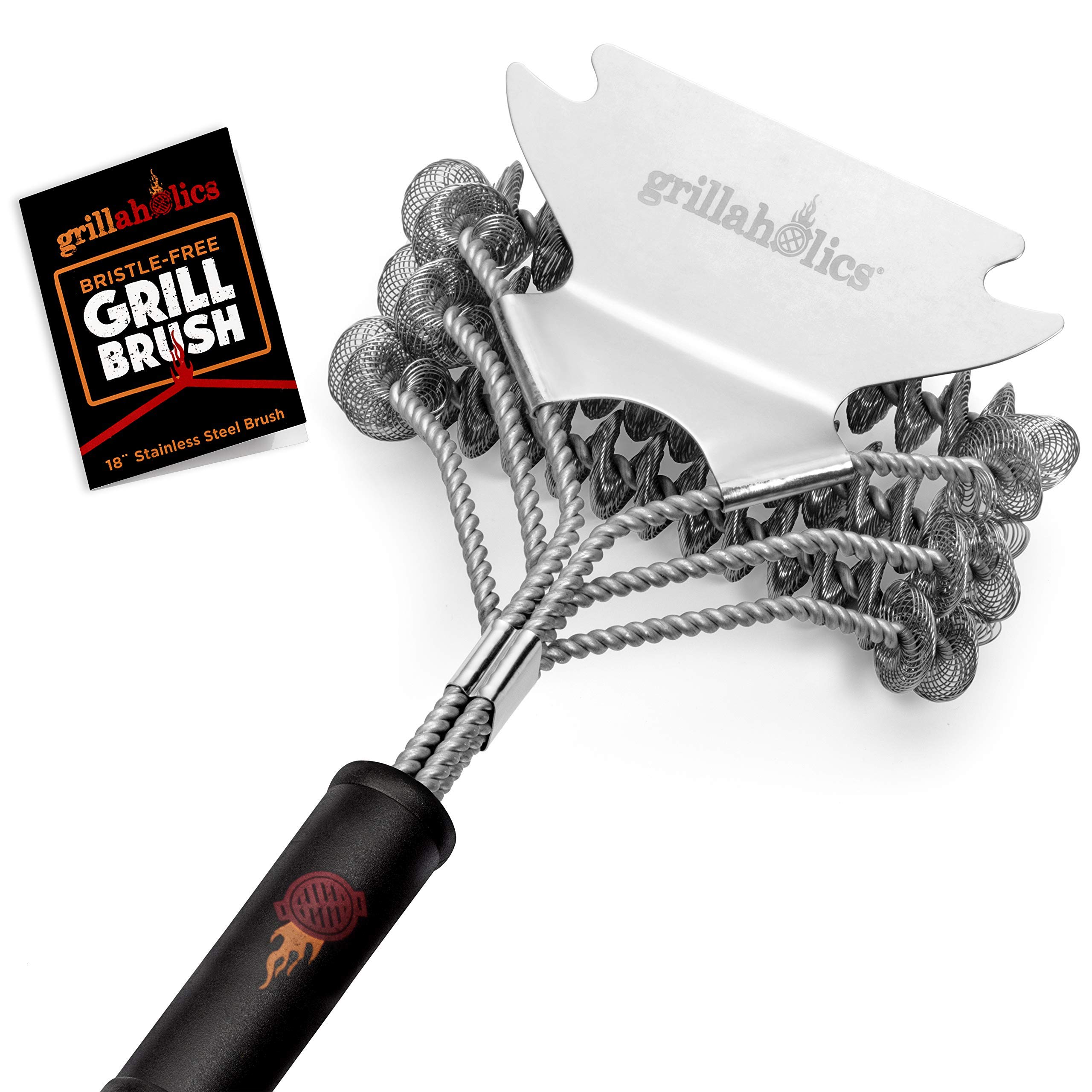 Grillaholics Premium Nonstick BBQ Grill Mats (2-Pack) with Wireless Meat Thermometer & Bristle-Free Grill Brush Set – Perfect for Outdoor Grilling, Backyard BBQs, and Camping Cooking