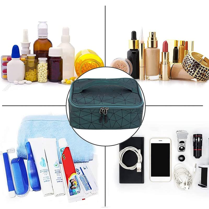 Waterproof Travel Makeup Bag for Women - Keetly Cosmetic Organizer Pouch | Vanity Bag for Girls & Women | Perfect for Travel, Gym & Daily Use (Grey)