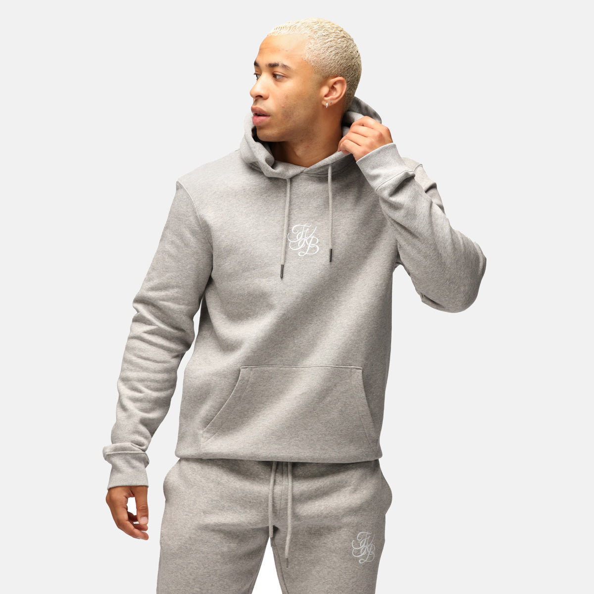 Premium TKB Men's Grey Organic Cotton Hoodie - Soft & Comfortable Pullover for Casual Wear, Gym, and Outdoor Activities