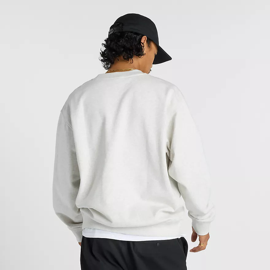 New Balance Athletics French Terry Crew Sweatshirt for Men - Comfortable Casual Pullover for Gym, Running & Everyday Wear