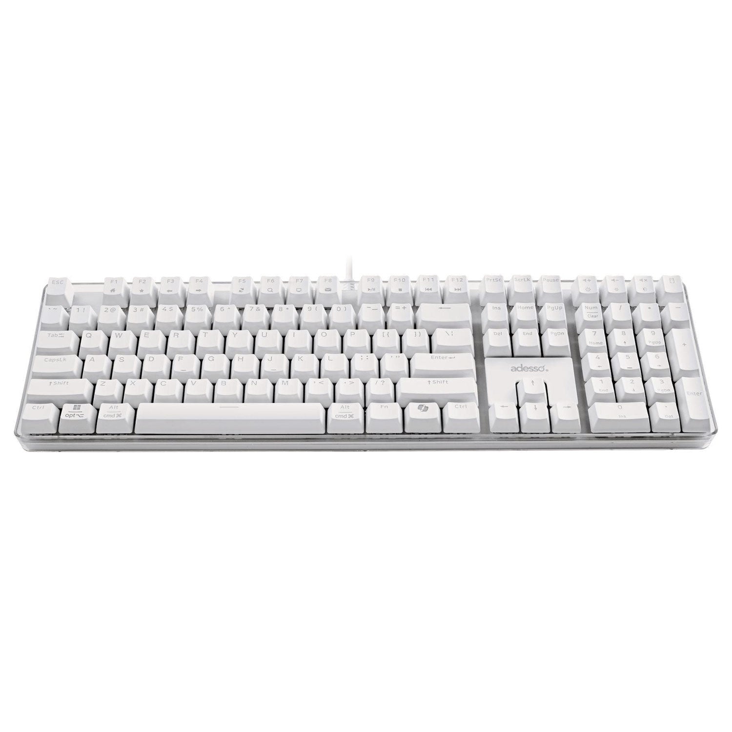 Adesso EasyTouch 680UW Wireless Ergonomic Keyboard - White | USB Plug & Play | Comfort Typing for Office, Home & Gaming (Ideal for Long Hours Computer Work)