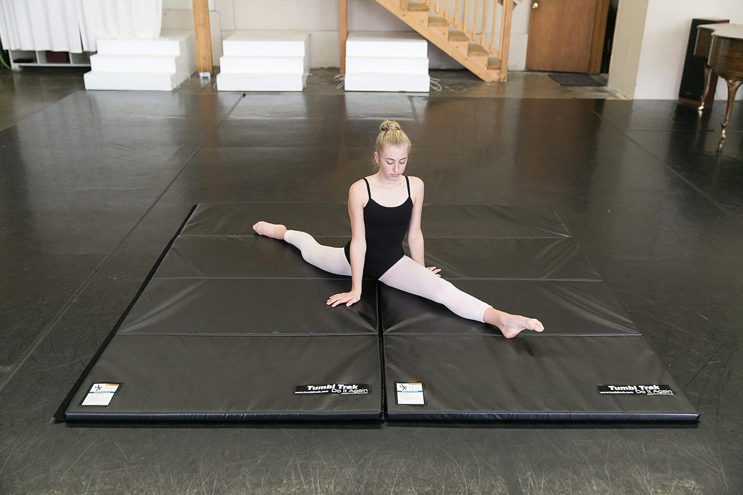 Tumbl Trak Folding Gymnastics Mat - Portable Tumbling Panel for Home & Gym Training - Perfect for Kids, Cheerleading & Gymnastics Practice