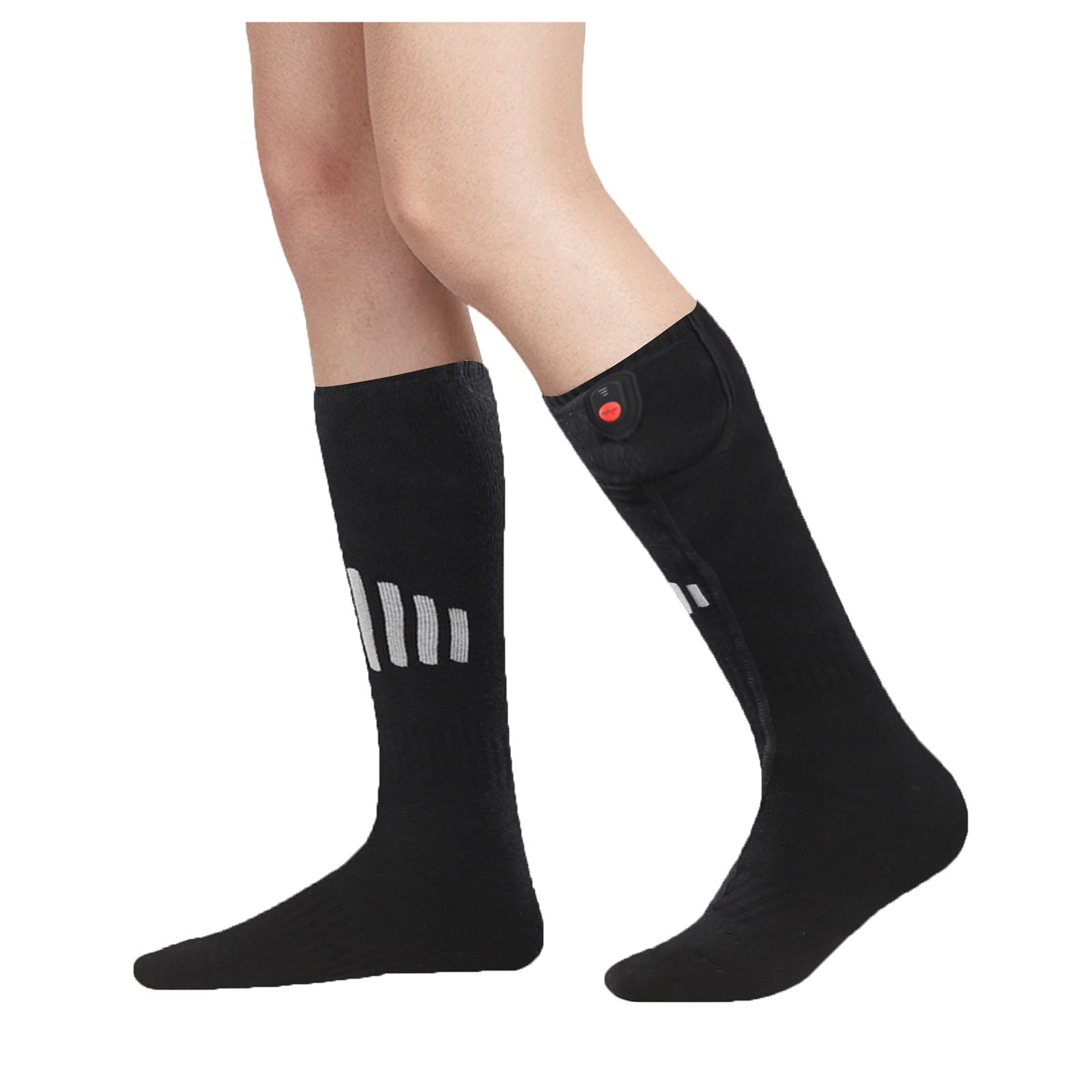 Rechargeable Heated Socks for Men & Women - Electric Warm Socks for Hiking, Hunting, Camping | Unisex Battery-Powered Winter Socks | Comfortable Outdoor Sports Socks | Also Perfect for Toddlers 18-24 Months (Black, One Size) - Ideal for Cold Weather Activities, Snow Sports, and Winter Adventures