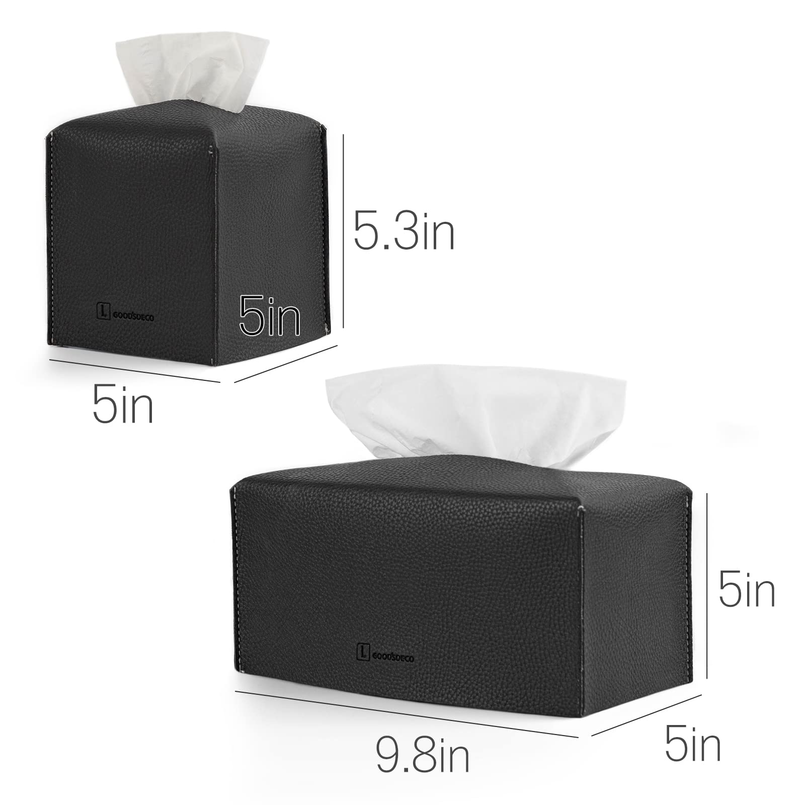 Premium PU Leather Tissue Box Cover Holder - Modern Decorative Storage for Facial Tissues | Stylish Home, Office & Bathroom Vanity Organizer | Perfect for Living Room, Bedside & Guest Bath Decor
