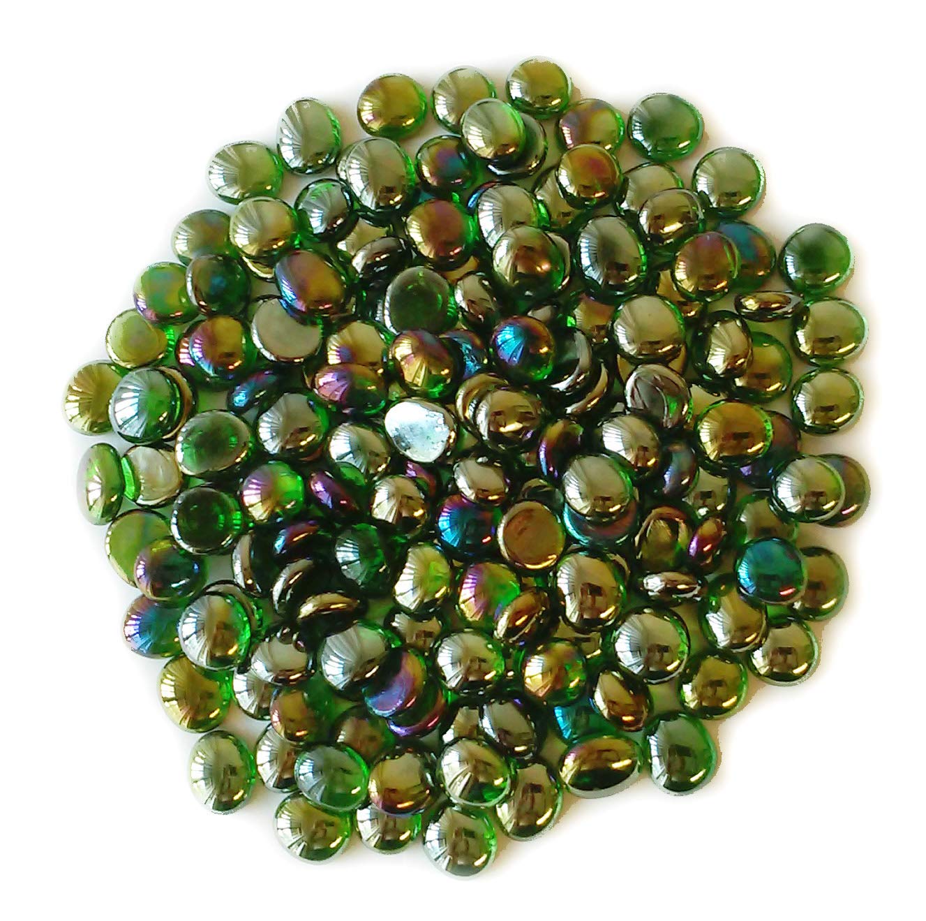 Miracolors 2 Lb Green Iridescent Glass Gems for Vase Fillers, Home Decor, Wedding Centerpieces, and Aquarium Landscaping