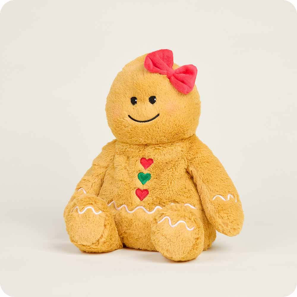 Gingerbread Girl Warmies - Microwaveable Plush Heating Pad for Kids & Adults - Perfect for Cold Weather, Stress Relief & Cozy Comfort at Home or Office