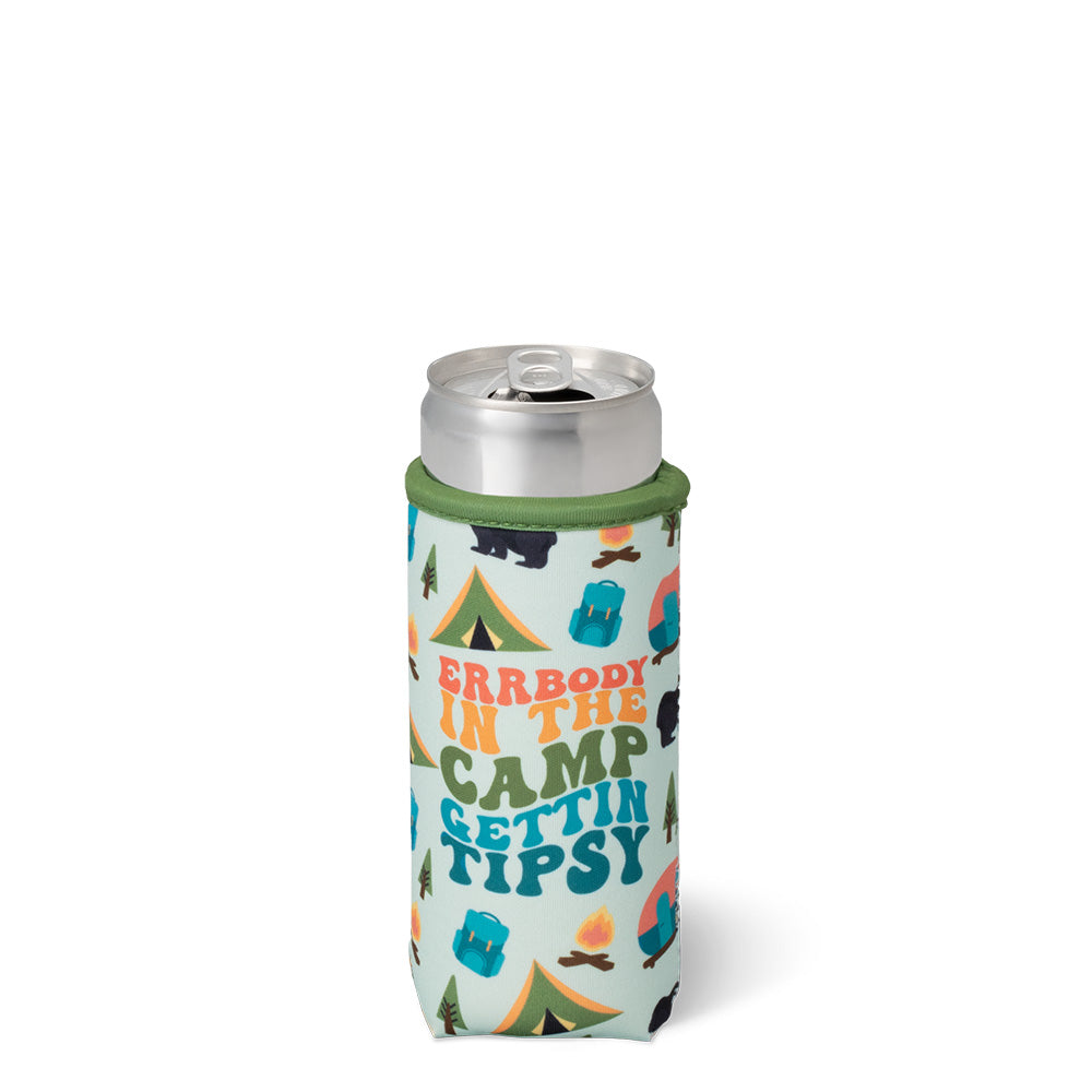 Errbody In The Camp Slim Can Coolie - Insulated Beer Can Holder for Camping, Tailgating & Outdoor Parties - Keep Drinks Cold at BBQs, Beach Days & Music Festivals