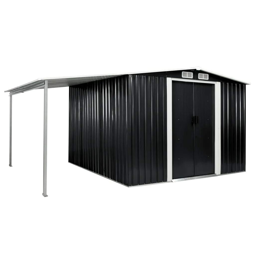 **ZAMAX 10x12ft Weather-Resistant Large Garden Storage Shed with Sliding Doors & Ventilation - Outdoor Tool Shed for Patio Furniture, Lawn Mower, Bike Storage - Perfect for Backyard, Garage & Garden Organization**