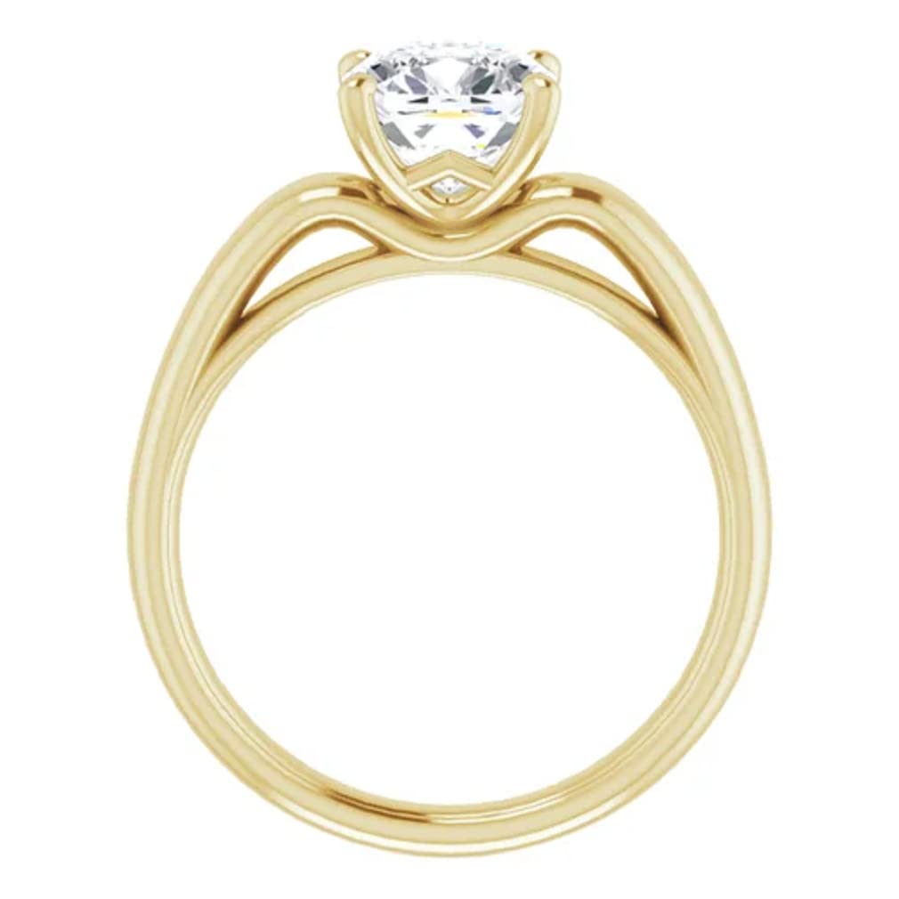 10K Solid Yellow Gold Handmade Engagement Ring - 1 CT Cushion Cut Moissanite Diamond Solitaire Wedding Ring for Women - Perfect for Proposals, Anniversaries & Bridal Jewelry Gifts