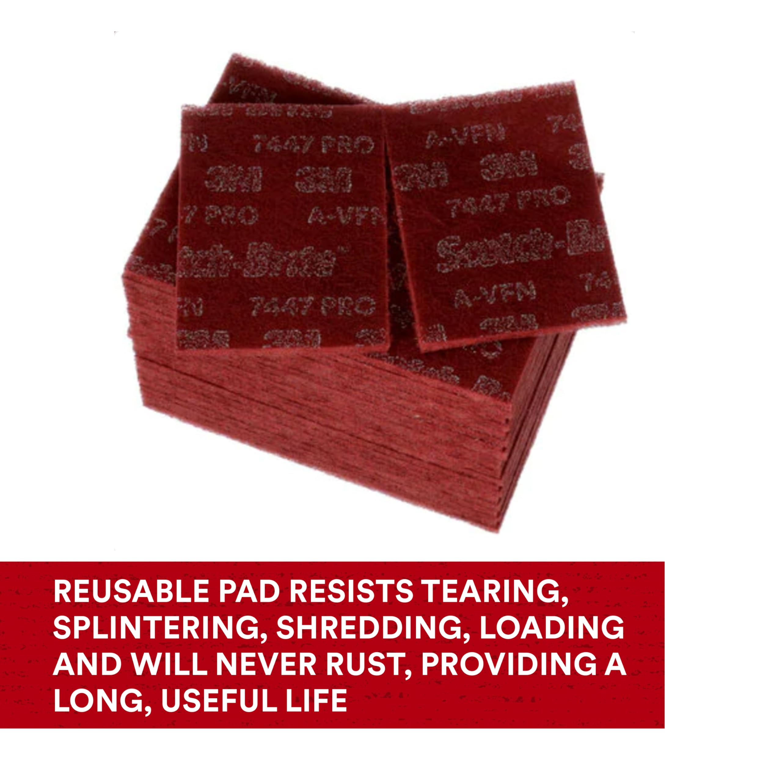 3M Scotch-Brite 7447B Pro Hand Pad - 60-Pack Fine Grade 6