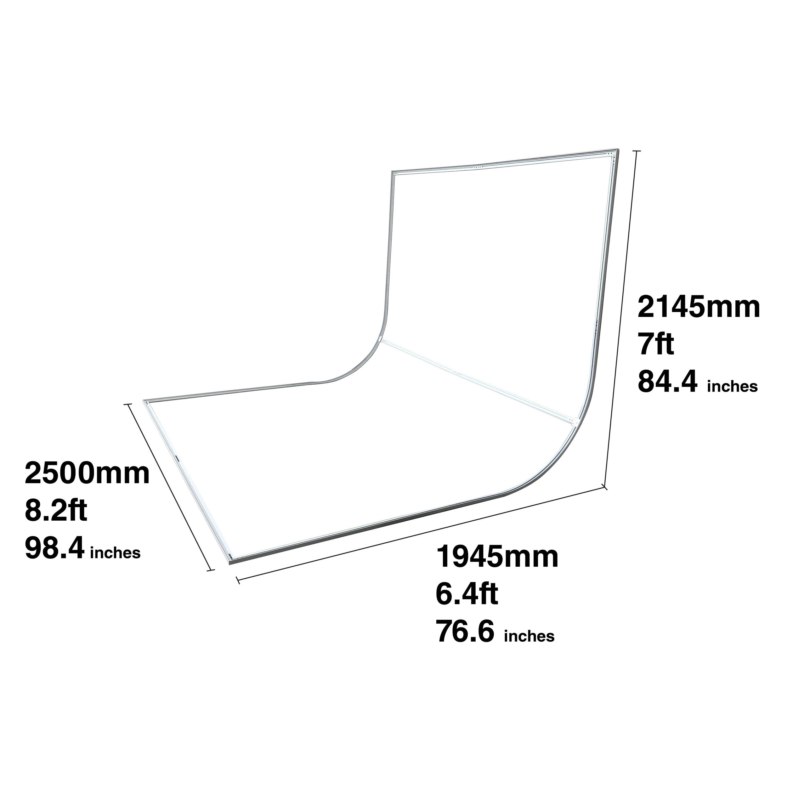 EasiFrame Curved Self-Supporting Portable Studio Infinity Cove Cyclorama Background Kit V2 - Professional White Seamless Backdrop for YouTube Videos, Product Photography & Live Streaming (Perfect for Home Studios, E-commerce & Content Creation)