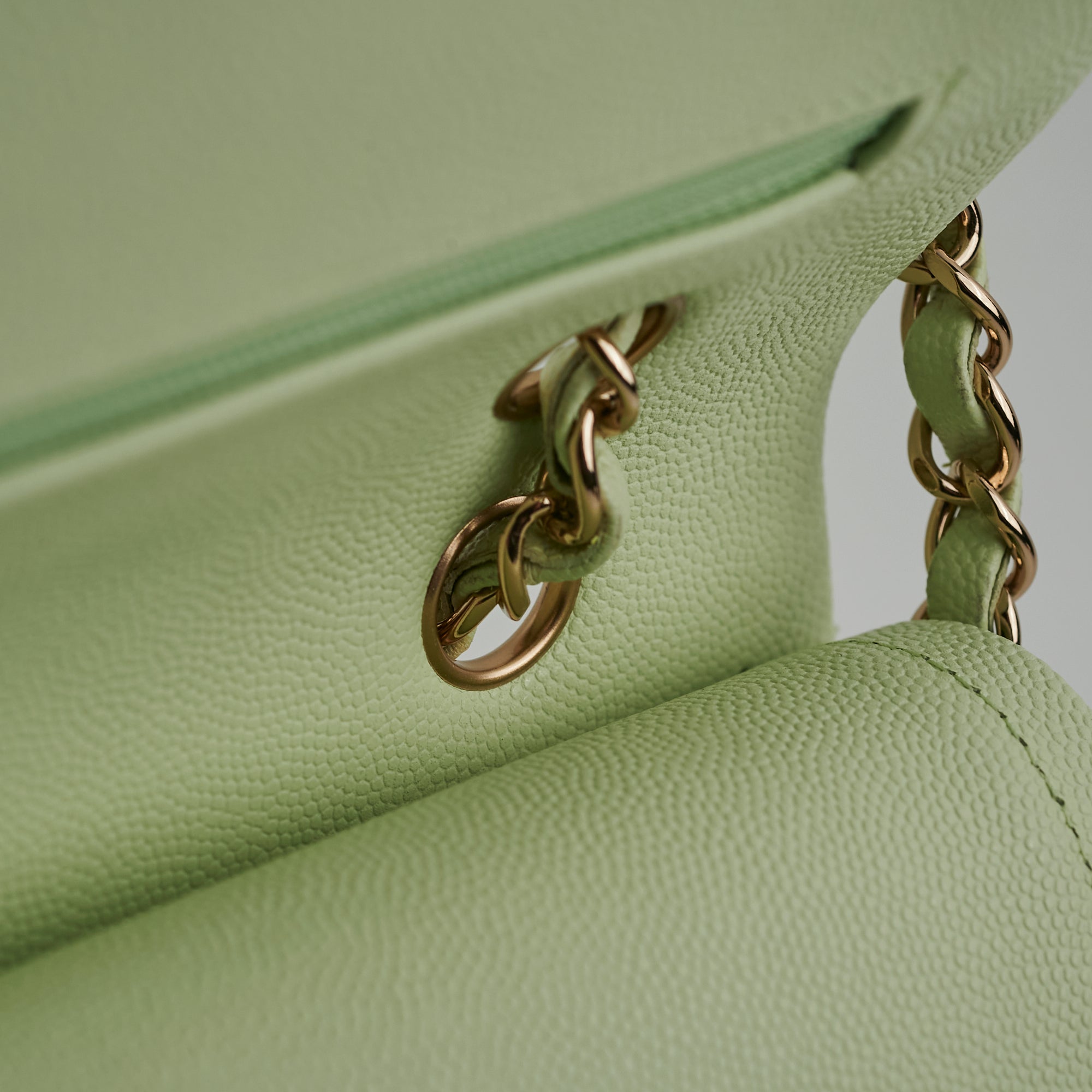 Chanel Medium Caviar Leather Double Classic Flap Bag in Light Green - Luxury Designer Handbag for Women, Perfect for Parties, Weddings & Everyday Elegance