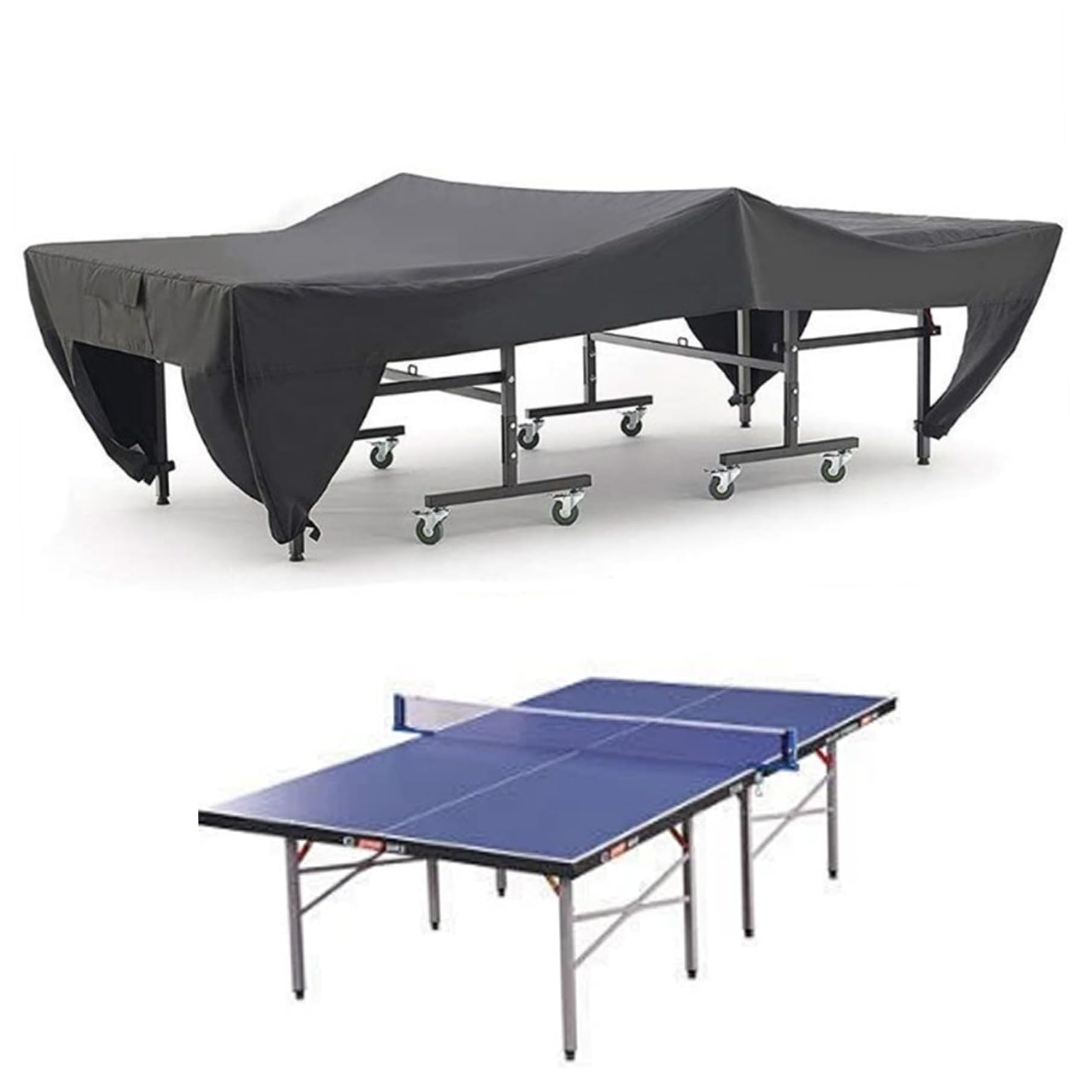 Premium 9x5x2.5 Ft Waterproof Oxford Table Tennis Table Cover with Storage Pockets - Outdoor Ping Pong Table Protection for All Weather Conditions | Perfect for Backyard, Garage, and Club Use