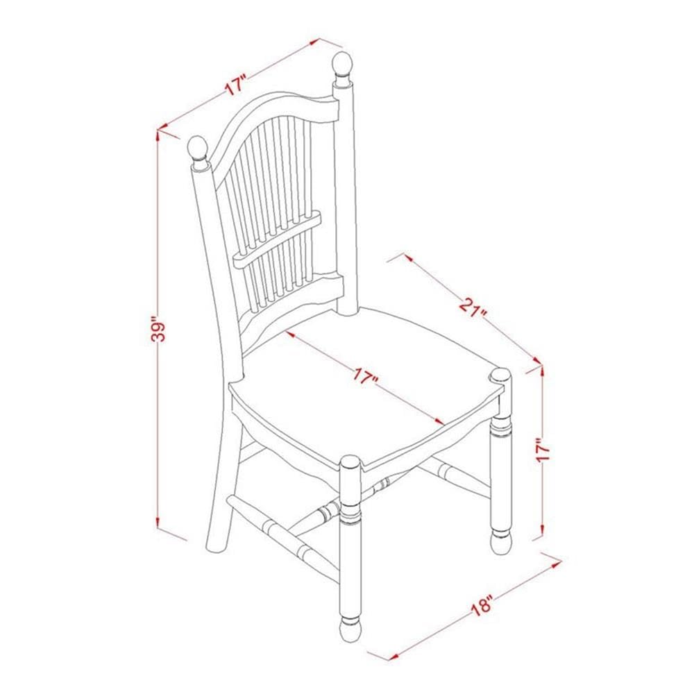 East West Furniture QUDO9-WHI-W 9-Piece Kitchen Dining Set - 40x78 Inch Rectangle Table with Butterfly Leaf & 8 Chairs, Buttermilk & Cherry Finish - Perfect for Family Meals, Dinner Parties & Small Space Dining Rooms