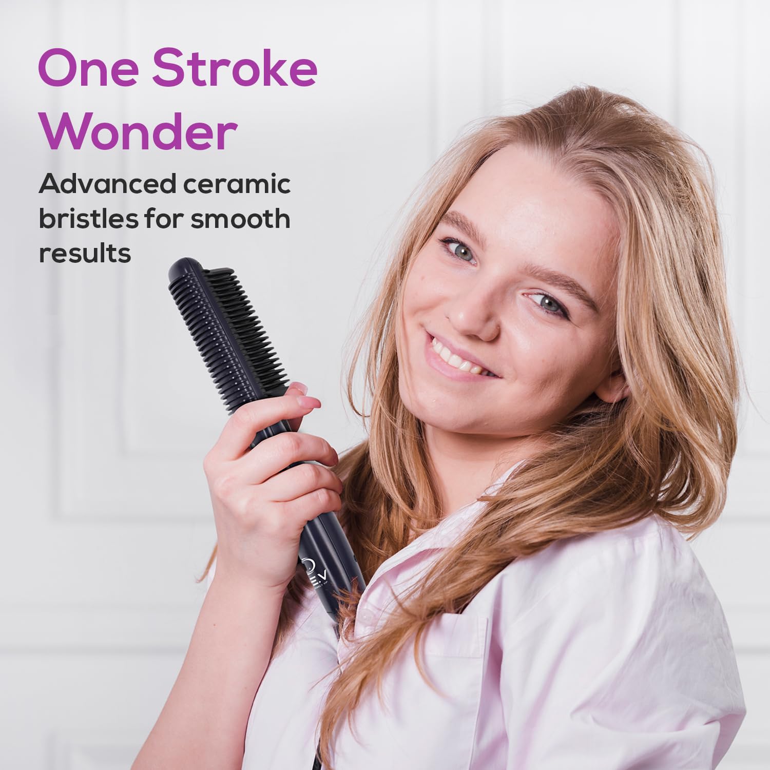 LEV Hair Pro Glider - 2-in-1 Curling & Straightening Iron for All Hair Types | Ionic Silk Flat Iron with Rapid Heat up to 450°F | Perfect for Curly, Fine, Frizzy Hair Styling at Home, Salon & Travel