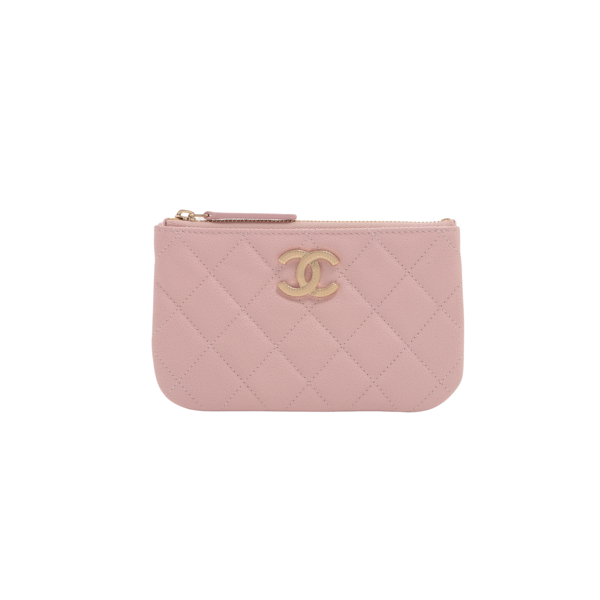 Authentic Chanel Mini O Case in Pink Caviar Leather with Microchip - Perfect for Everyday Luxury & Travel Accessories