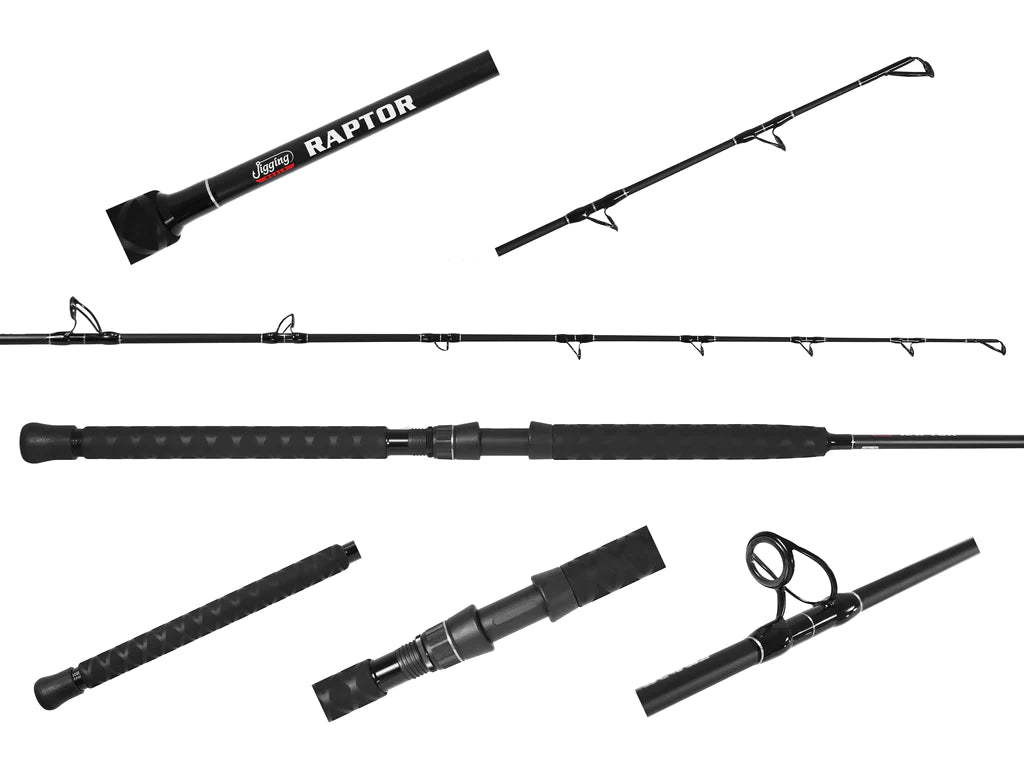 Jigging World Raptor Conventional Fishing Rods - Saltwater & Freshwater Trolling Rod for Offshore & Inshore Fishing | Perfect for Deep Sea, Pier, and Boat Fishing Adventures