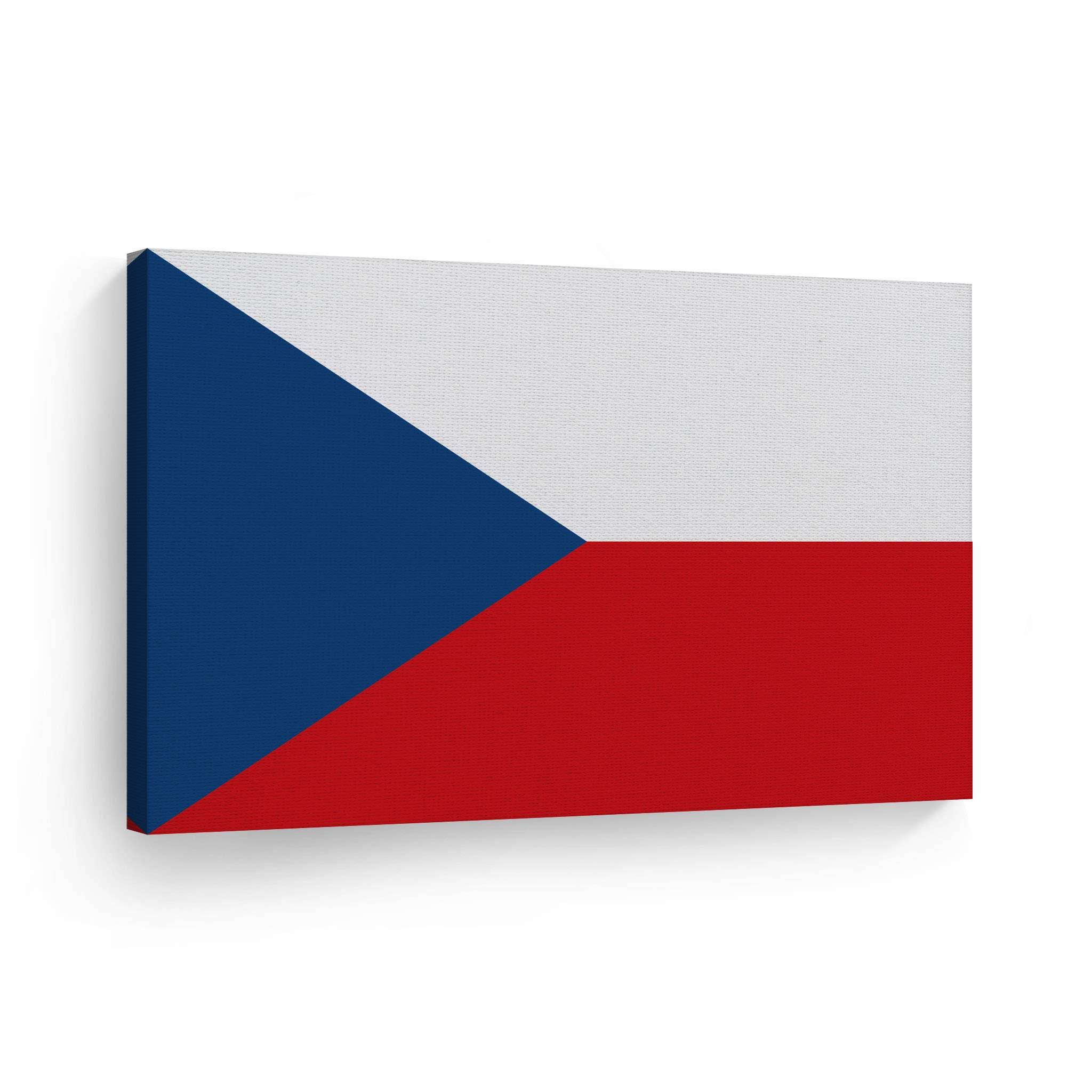 Czech Republic Flag Canvas Wall Art Print - 24x36 Inches, Ready to Hang, Made in USA | Modern Home Decor for Office, Living Room, Dorm, Bedroom, Kitchen, Man Cave, Sports Club & Bar | Perfect Gift for Czech Heritage & Sports Fans