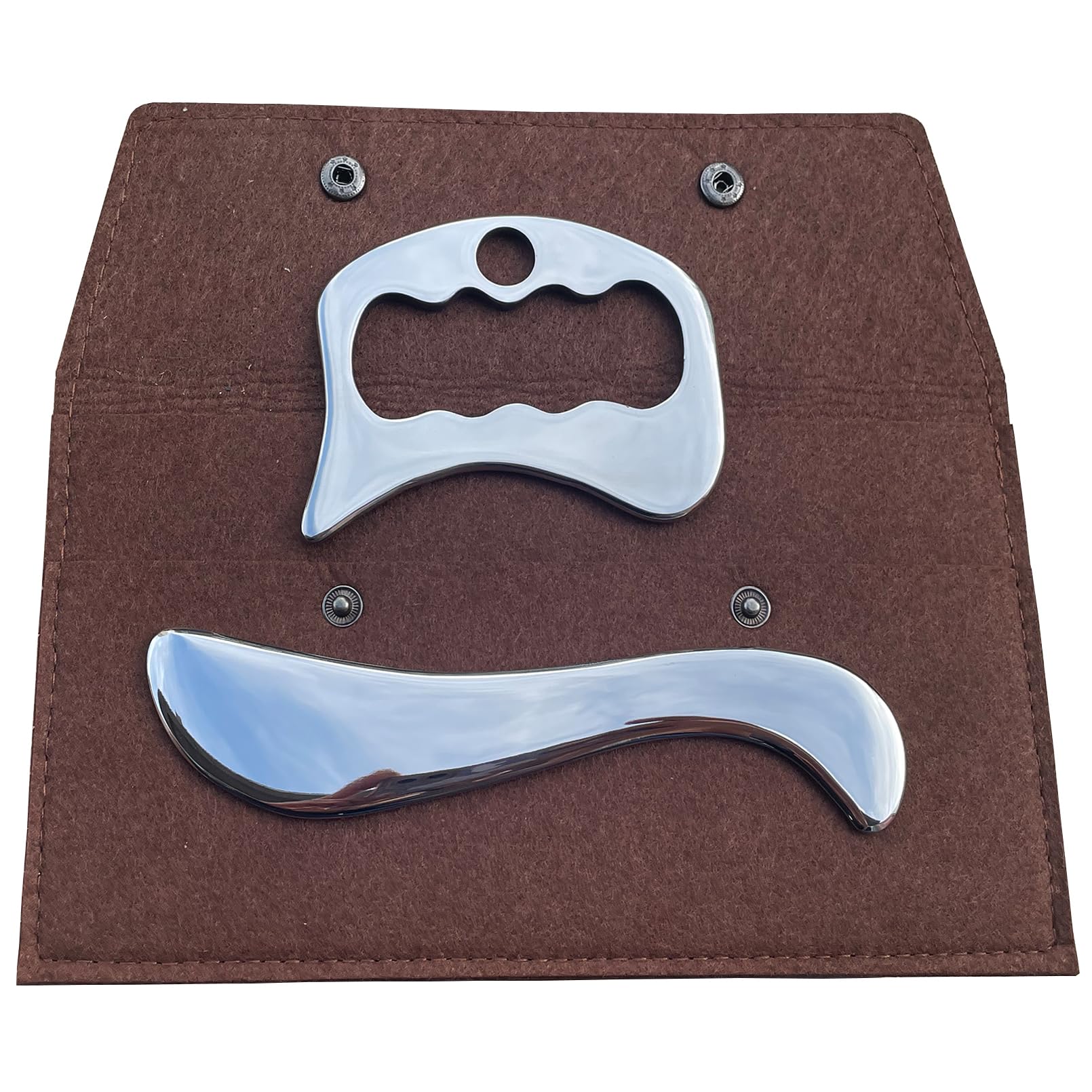 2 in 1 Stainless Steel Gua Sha Set - Muscle Scraper & Massage Tool for Physical Therapy, IASTM Tool for Soft Tissue Mobilization (2pc Set) | Pain Relief, Muscle Recovery & Relaxation at Home or Gym