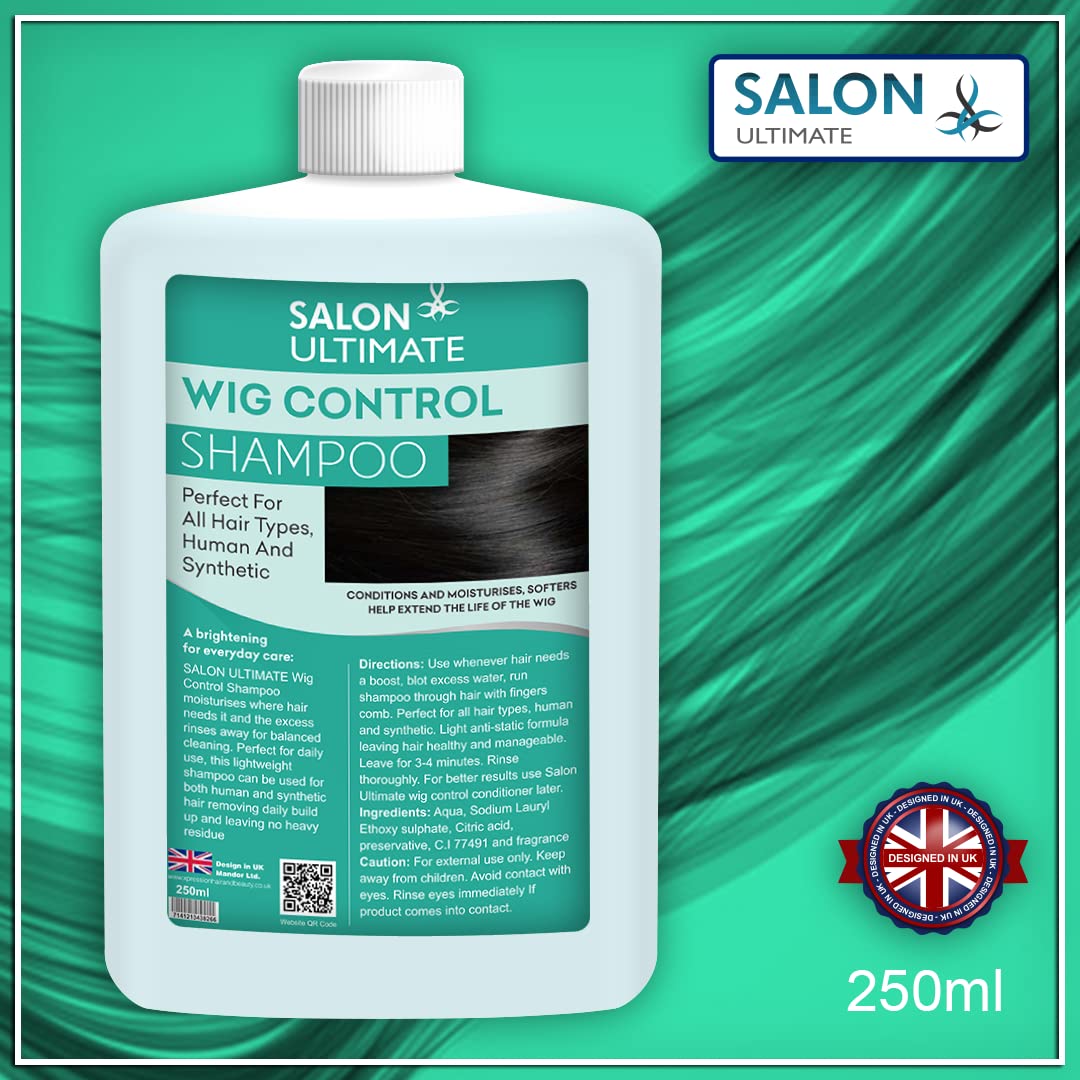 Best Salon Ultimate Wig Shampoo 250ml - Gentle Cleanser for Human Hair & Synthetic Wigs - Perfect for Daily Care, Styling & Extending Wig Lifespan
