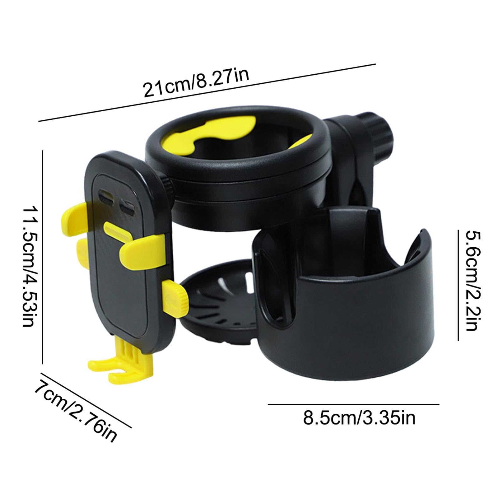 Rotating Pram Cup Holder - Universal Stroller Organizer & Bottle Holder for Nursing Carts, Wheelchairs, Baby Strollers | Perfect for Coffee, Drinks & Snacks On-The-Go
