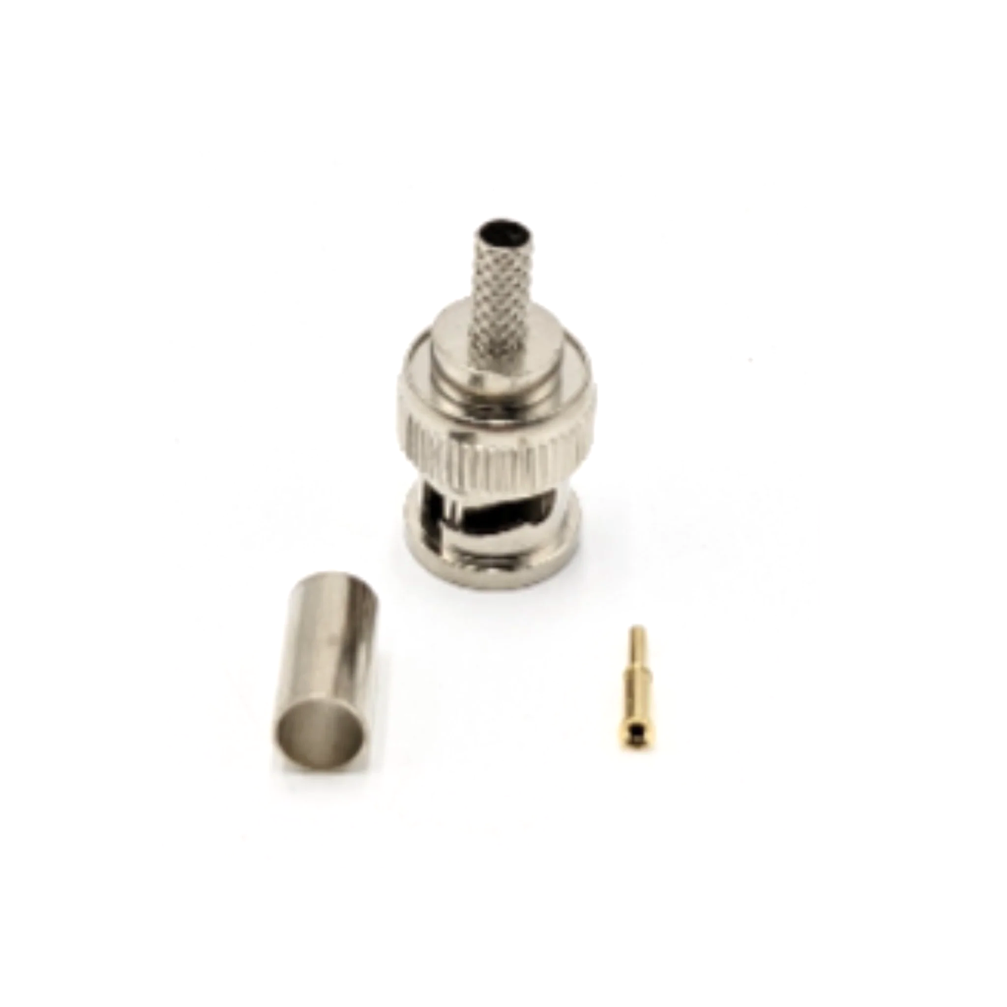 Atlantic BNC Male Crimp Connector Plug for RG58C/U Coaxial Cable - Secure RF Signal Connection for CCTV, Ham Radio & Networking