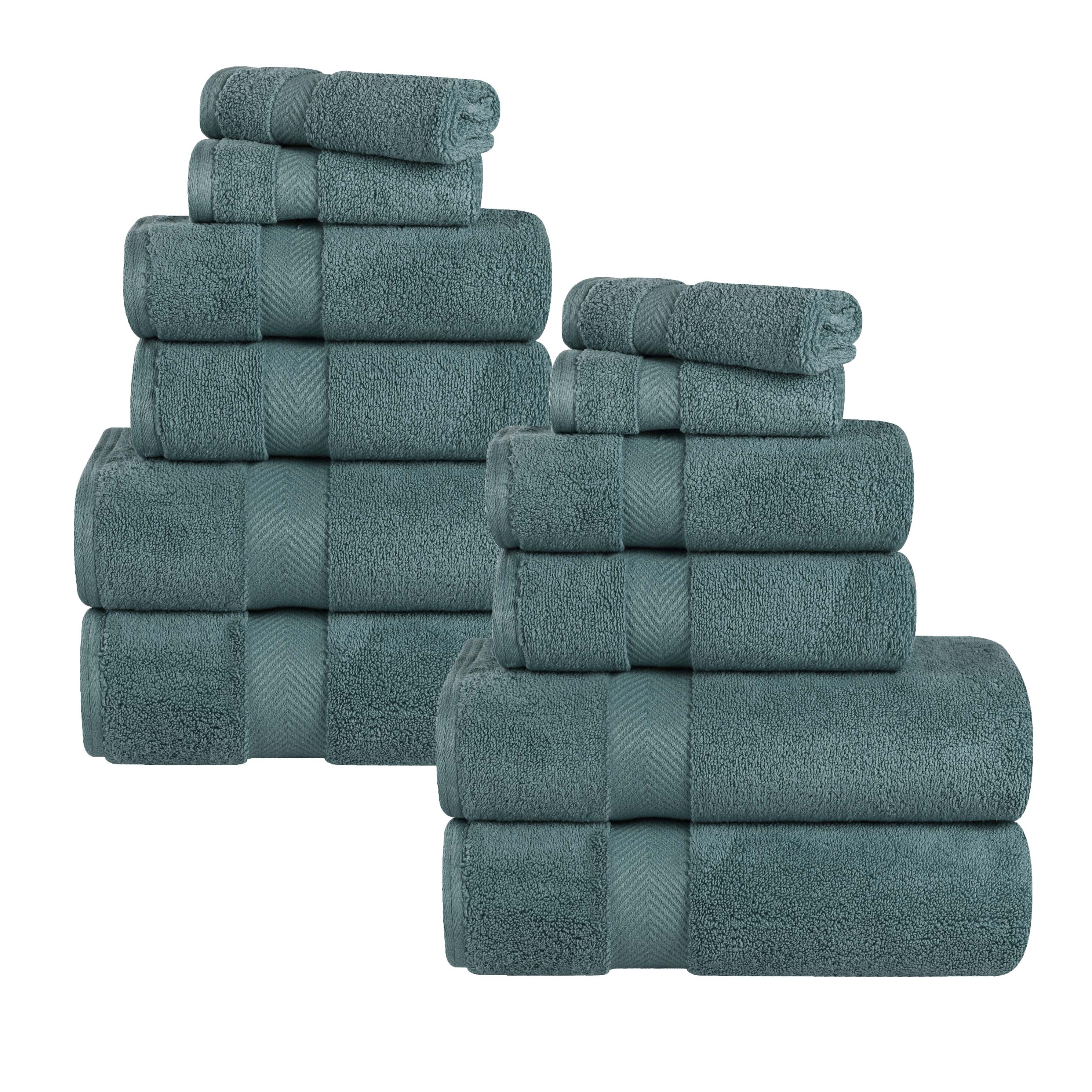 Premium Zero Twist Cotton Towels - Ultra Soft & Highly Absorbent 12-Piece Bath Towel Set for Spa, Gym & Luxury Home Use