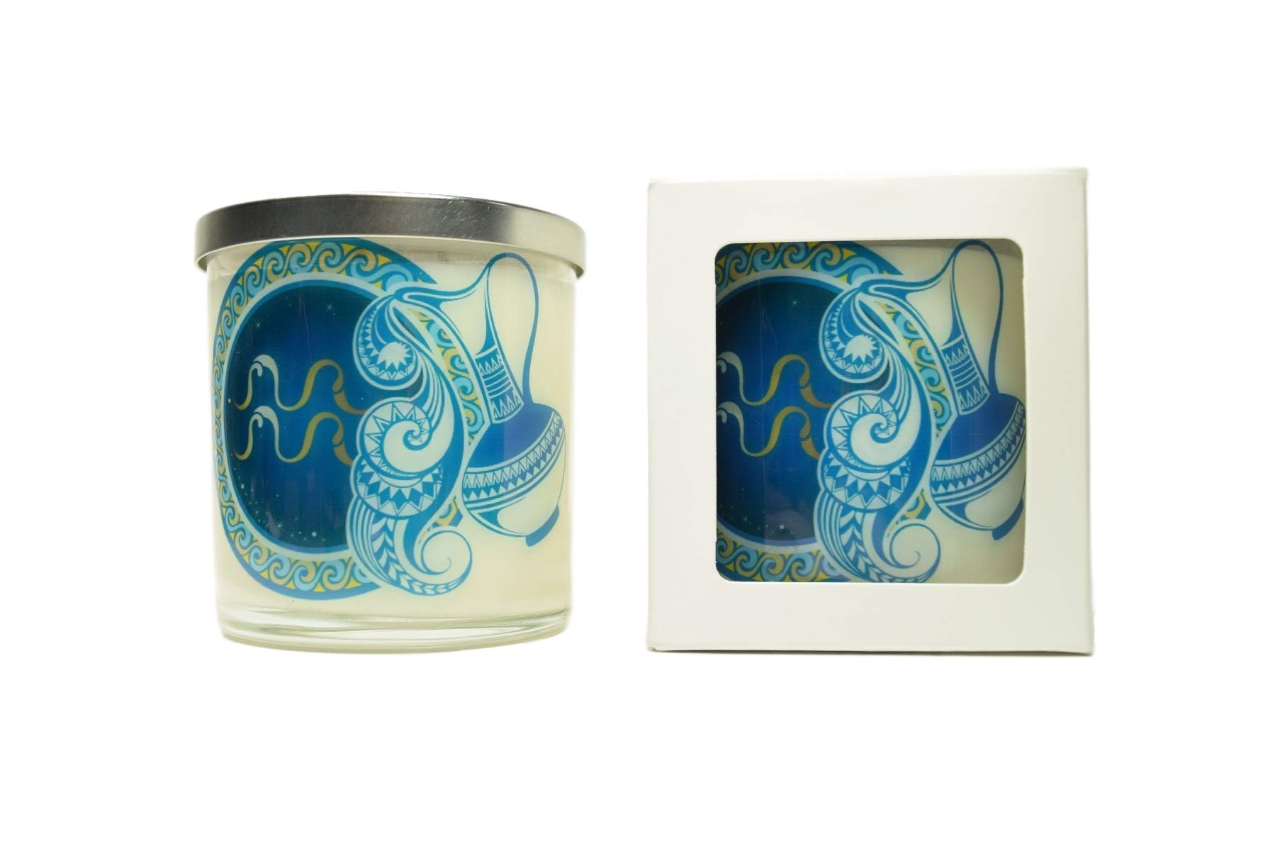 Aquarius Zodiac Sign Soy Candle - 12oz Handmade Natural Scented Candle in Glass Jar, Perfect Gift for Astrology Lovers & Home Decor | Relaxing Aromatherapy for Bedroom, Bath & Meditation