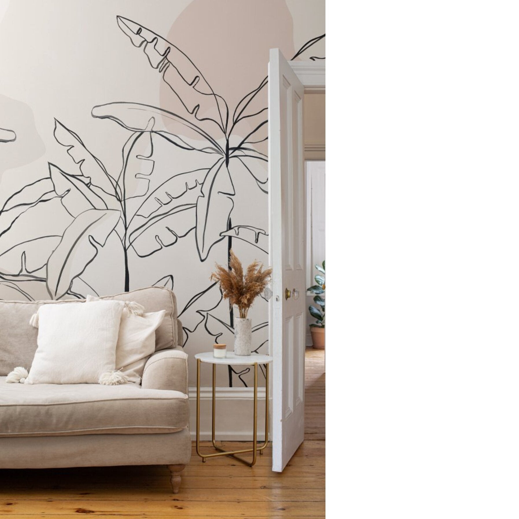 Banana Tree Wallpaper - Tropical Peel and Stick Wall Mural for Home Decor | Perfect for Living Room, Bedroom & Nursery
