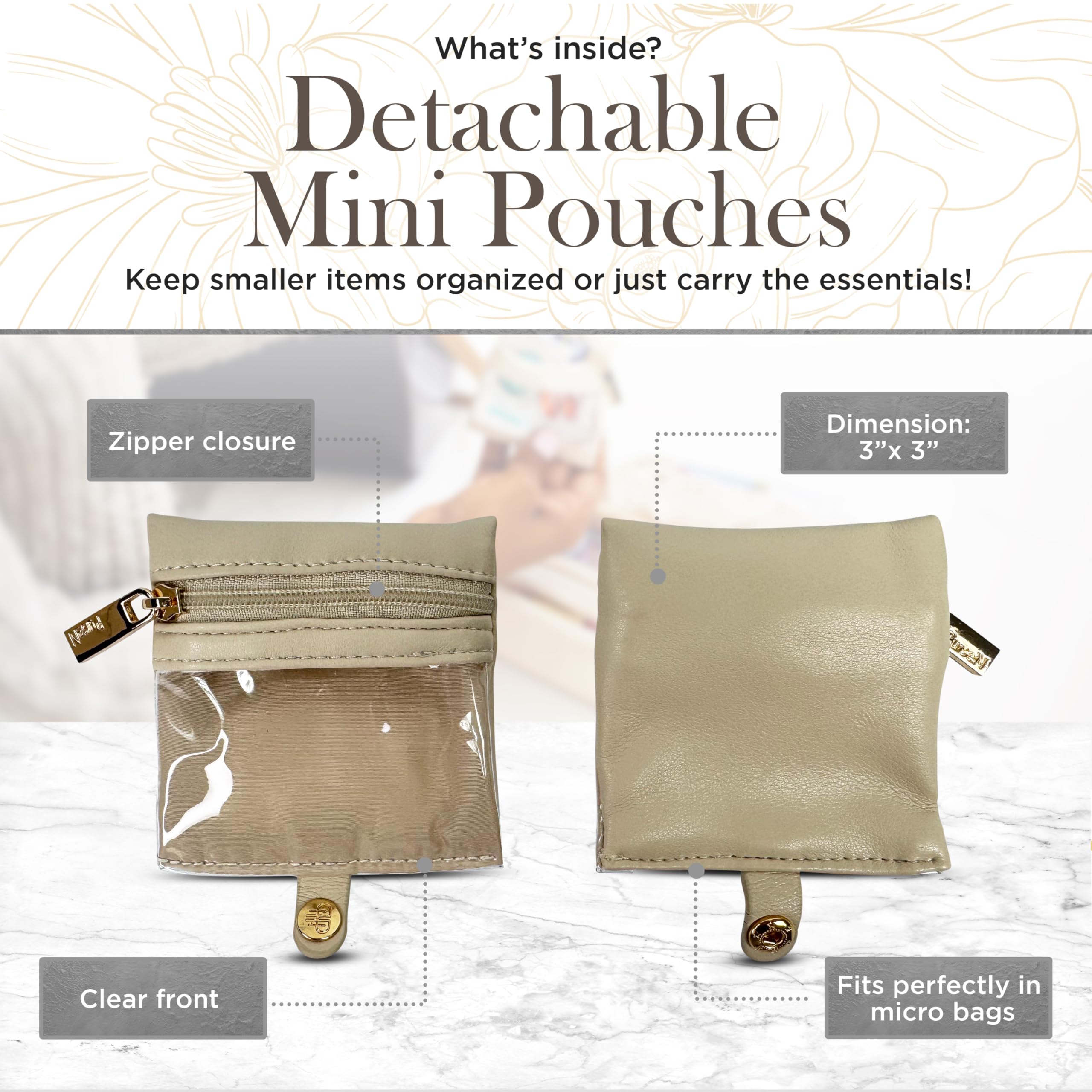 LITTMINI Lighted Mirror Makeup Bag - Vegan Leather Travel Organizer for Everyday Essentials