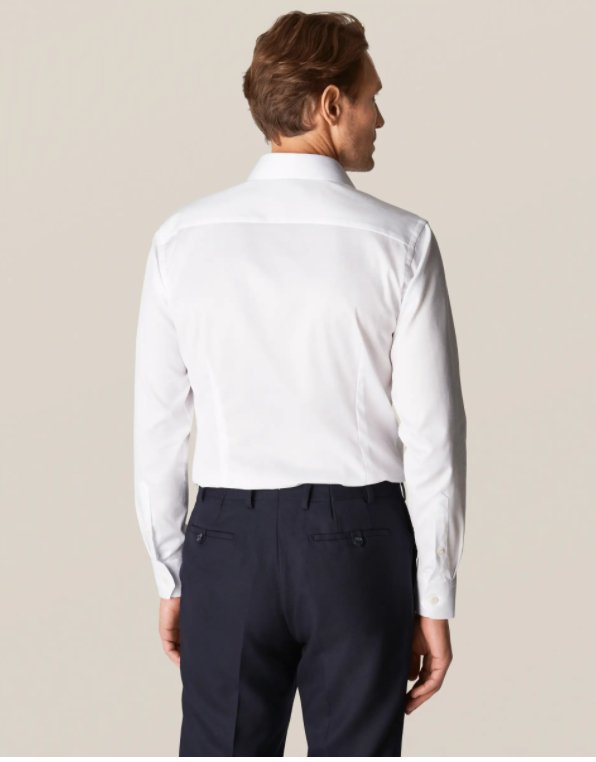 ETON SIGNATURE Men's Classic Cotton Twill Shirt - White | Premium Comfort for Business Casual & Office Wear