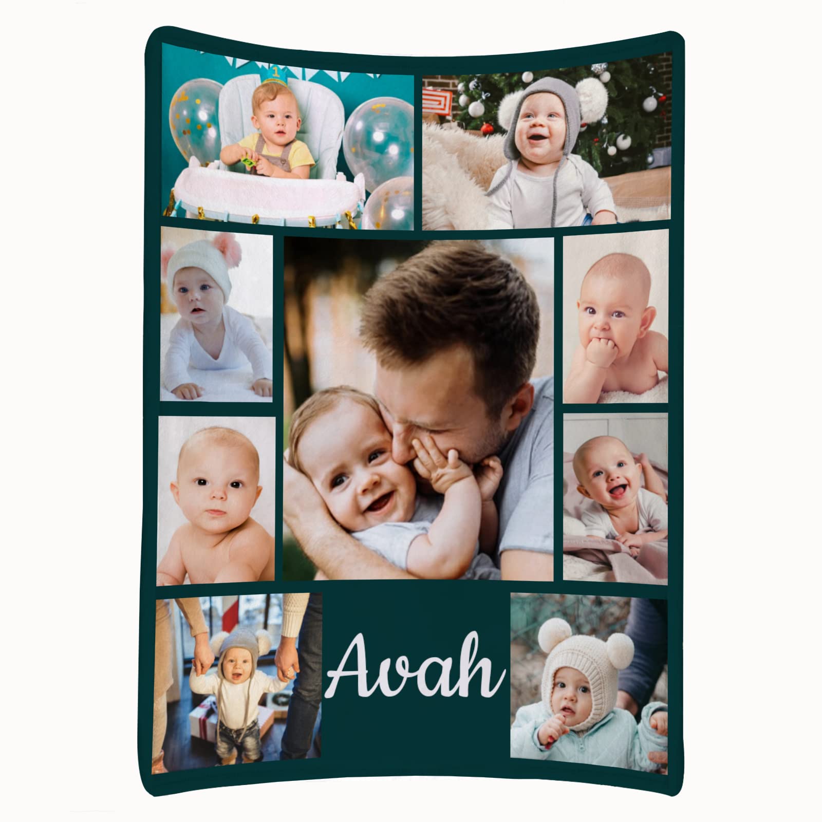 Custom Photo Blanket for Boy - Personalized Throw Blanket with Picture & Text - 48x32 Inch Soft Fleece Blanket Gift for Kids, Friends & Couples - Perfect for Bedroom, Sofa & Special Occasions
