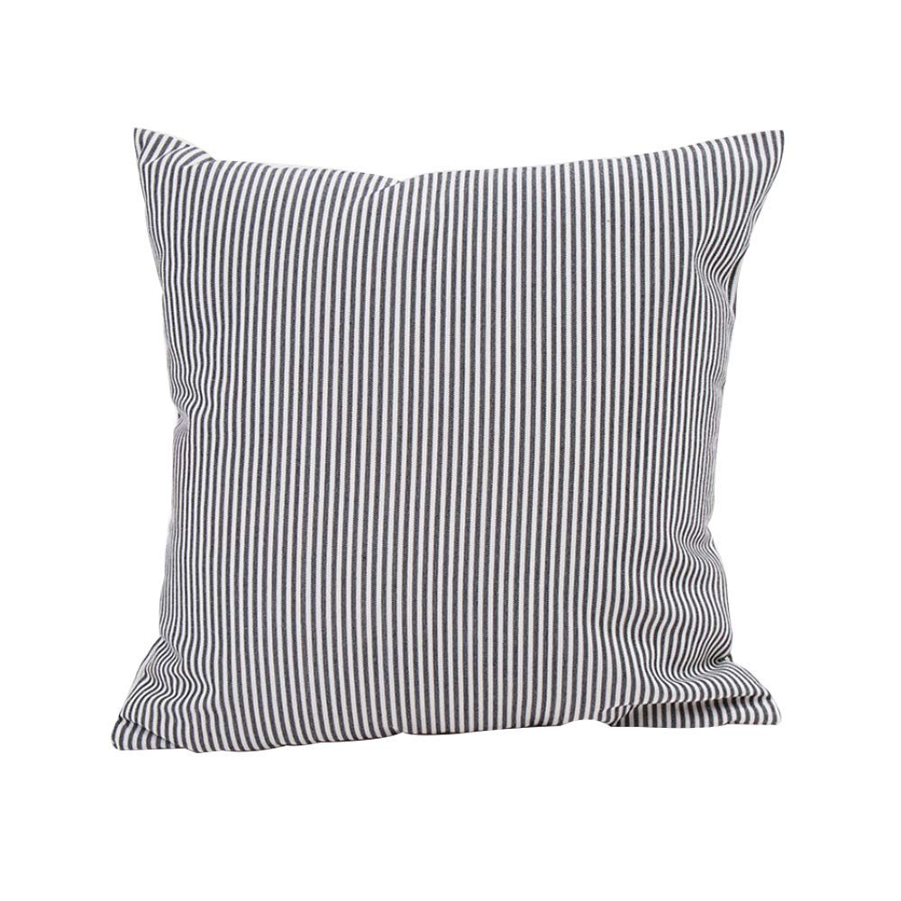 HOPLEE 22x22 Inch Black Throw Pillow Covers Set of 4 - Buffalo Plaid & Gingham Stripe Design for Sofa, Couch, Bedroom Decor - Soft Decorative Pillows for Living Room, Home, Office