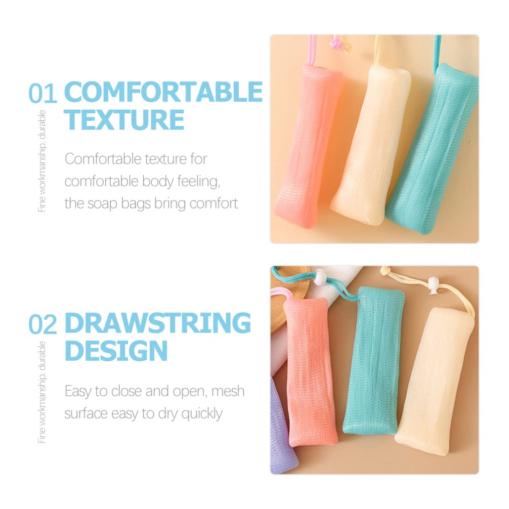 Minkissy 3-Pack Exfoliating Soap Saver Bags - Multi-Layer Mesh Soap Pouch, Foaming Soap Holder (6.68 x 2.55 x 0.20 Inches) - Perfect for Travel, Bath & Shower Exfoliation