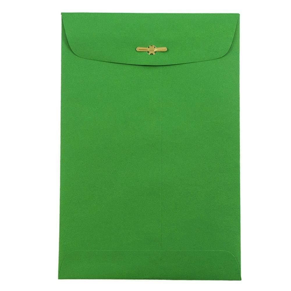 LUXPaper 6 x 9 Open End Envelopes with Clasp - Holiday Green - 80lb Text - Pack of 1,000 - Perfect for Holiday Cards, Business Mailings & Invitations