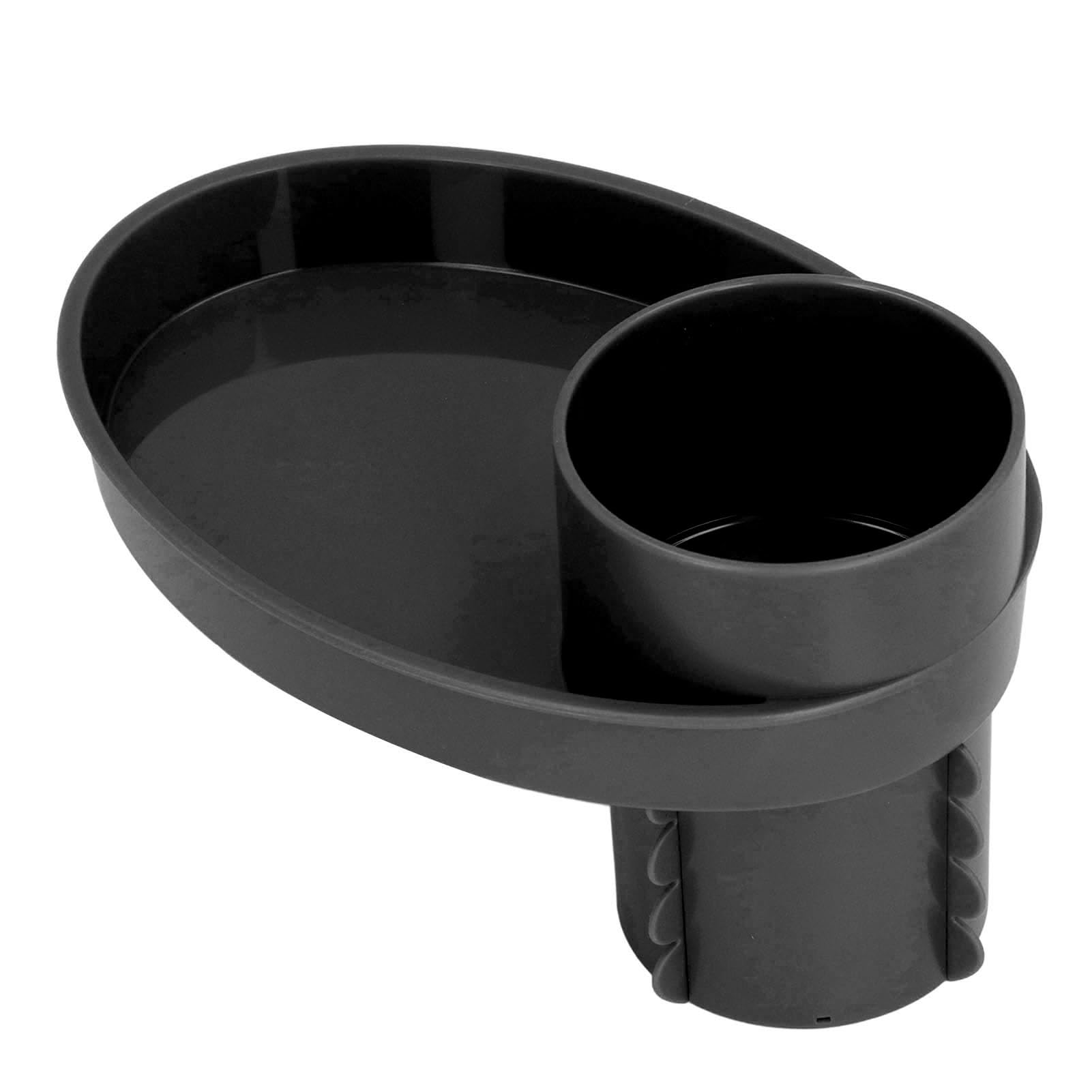 Kids Car Seat Travel Tray with Rotating Cup Holder - Snack & Toy Organizer for Toddlers - Road Trip Essentials for Books, Water Bottles & Entertainment - Perfect for Long Car Rides & Family Vacations (Black)