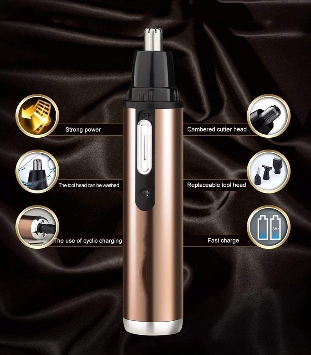 Rechargeable Electric Nose and Ear Hair Trimmer for Men & Women - Painless Grooming Tool with Precision Blades - Perfect for Travel, Home, and Personal Care