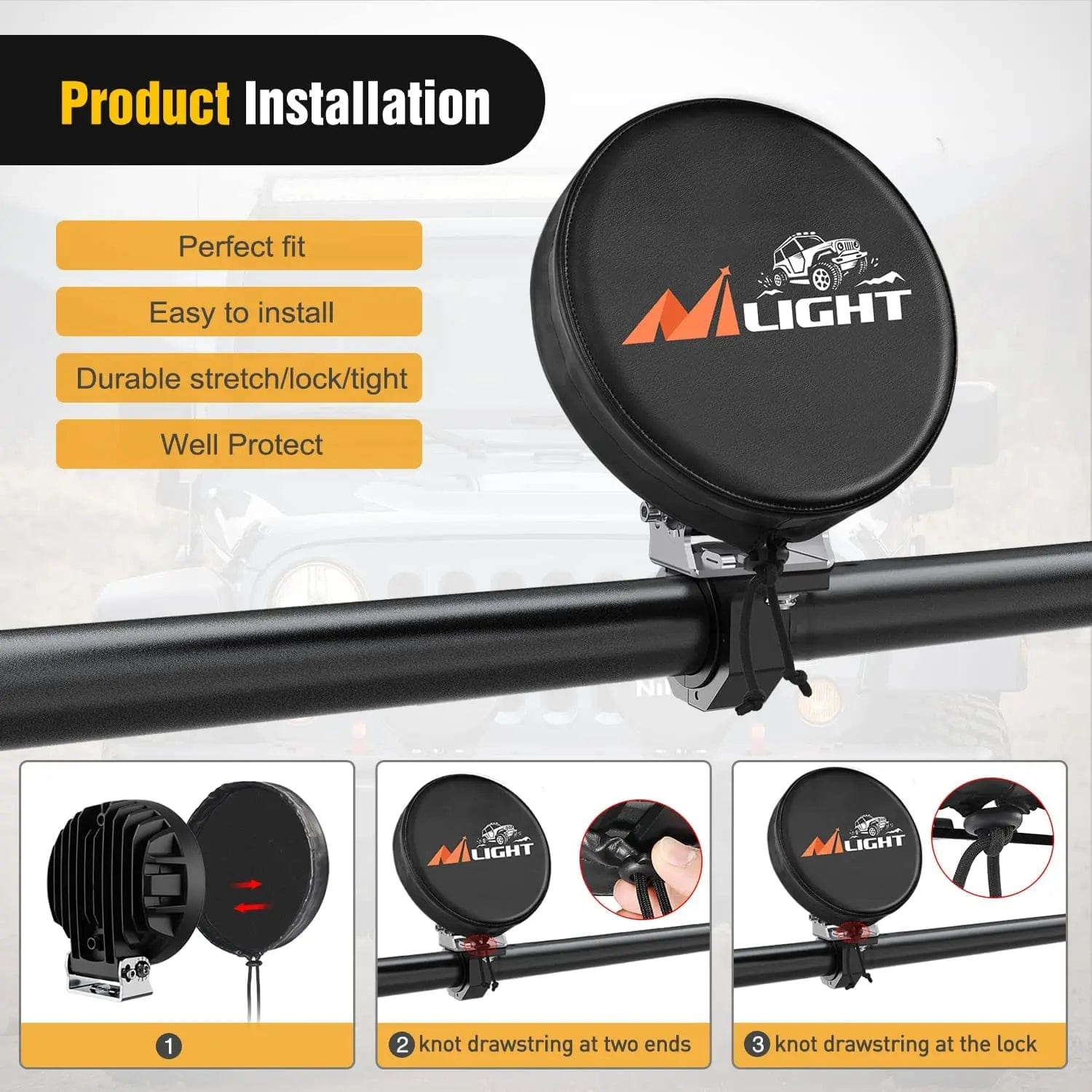7 Inch Round Offroad Driving Pod Lights - Waterproof LED Auxiliary Light for Trucks, Jeeps, ATVs - Perfect for Night Off-Roading, Camping & Trail Adventures