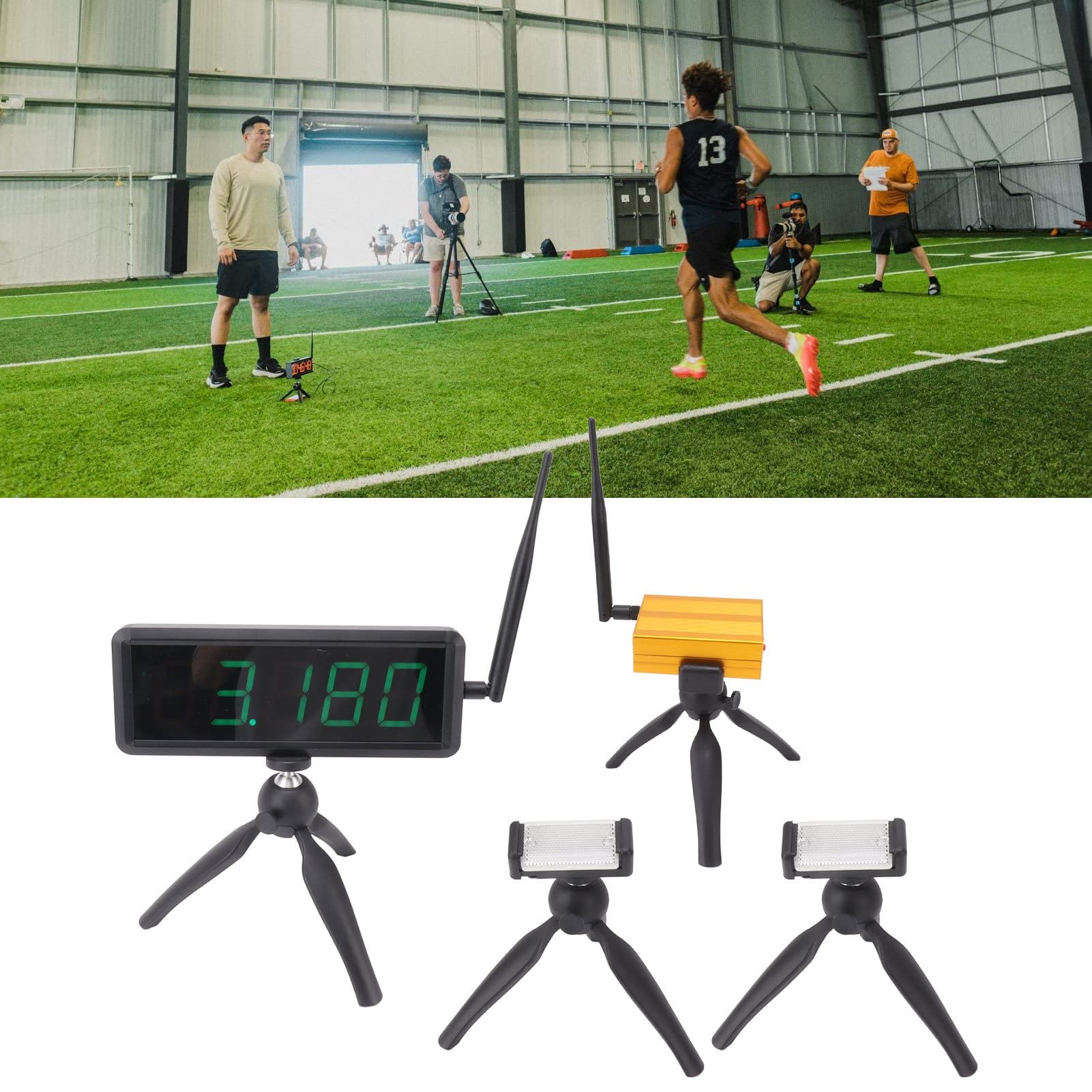 Wireless Digital Timer for Racing - Battery Powered Stopwatch for Sprint, Bike, Motorcycle & Skating Training - Track & Field Timer with 100-240V US Plug - Perfect for Outdoor Sports & Speed Drills