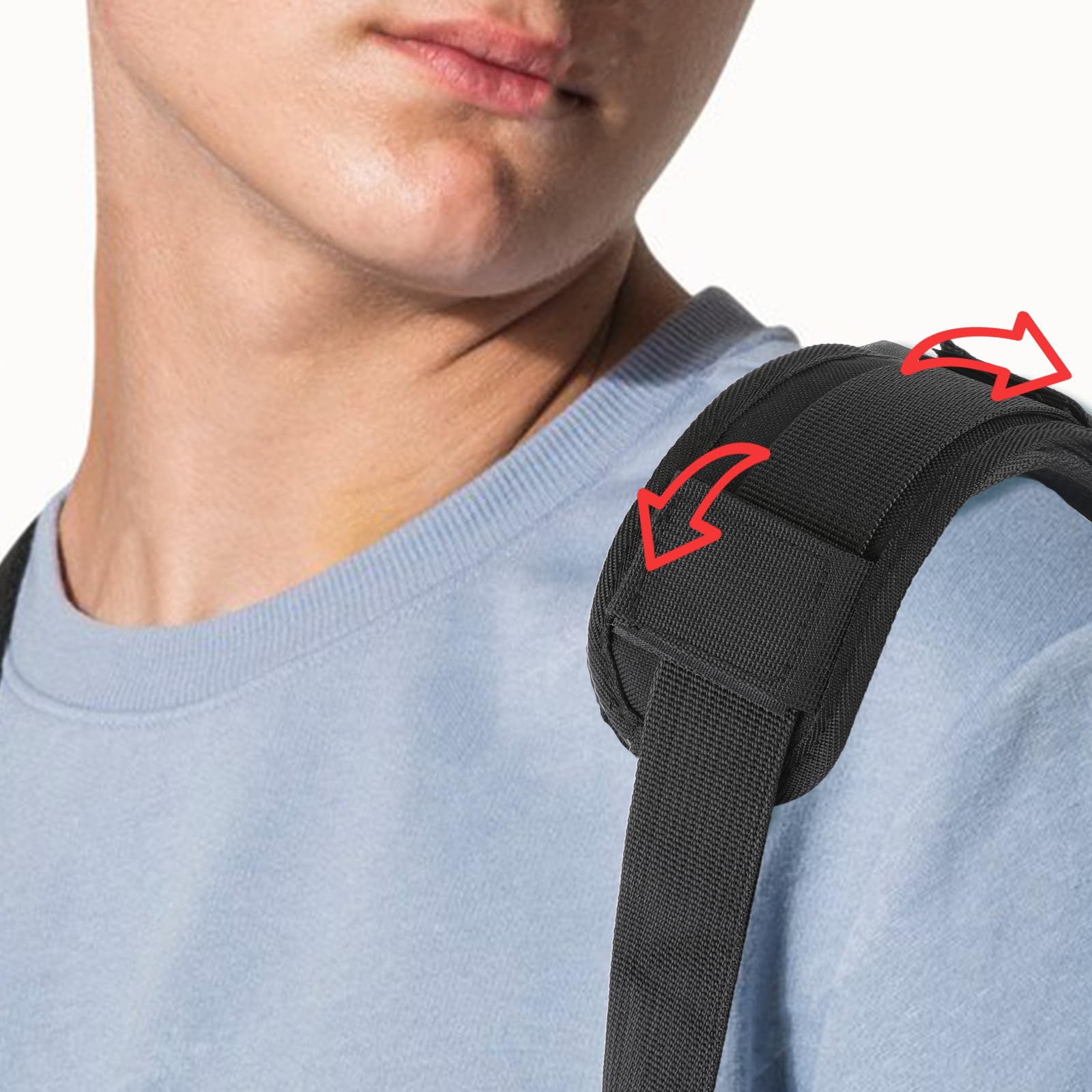 2 Pack Black Removable Shoulder Strap Pads - Comfortable Cushion for Luggage, Guitar, Laptop, Camera & Backpack Straps - Reduce Pressure & Prevent Shoulder Pain for Travel, Commuting & Outdoor Activities