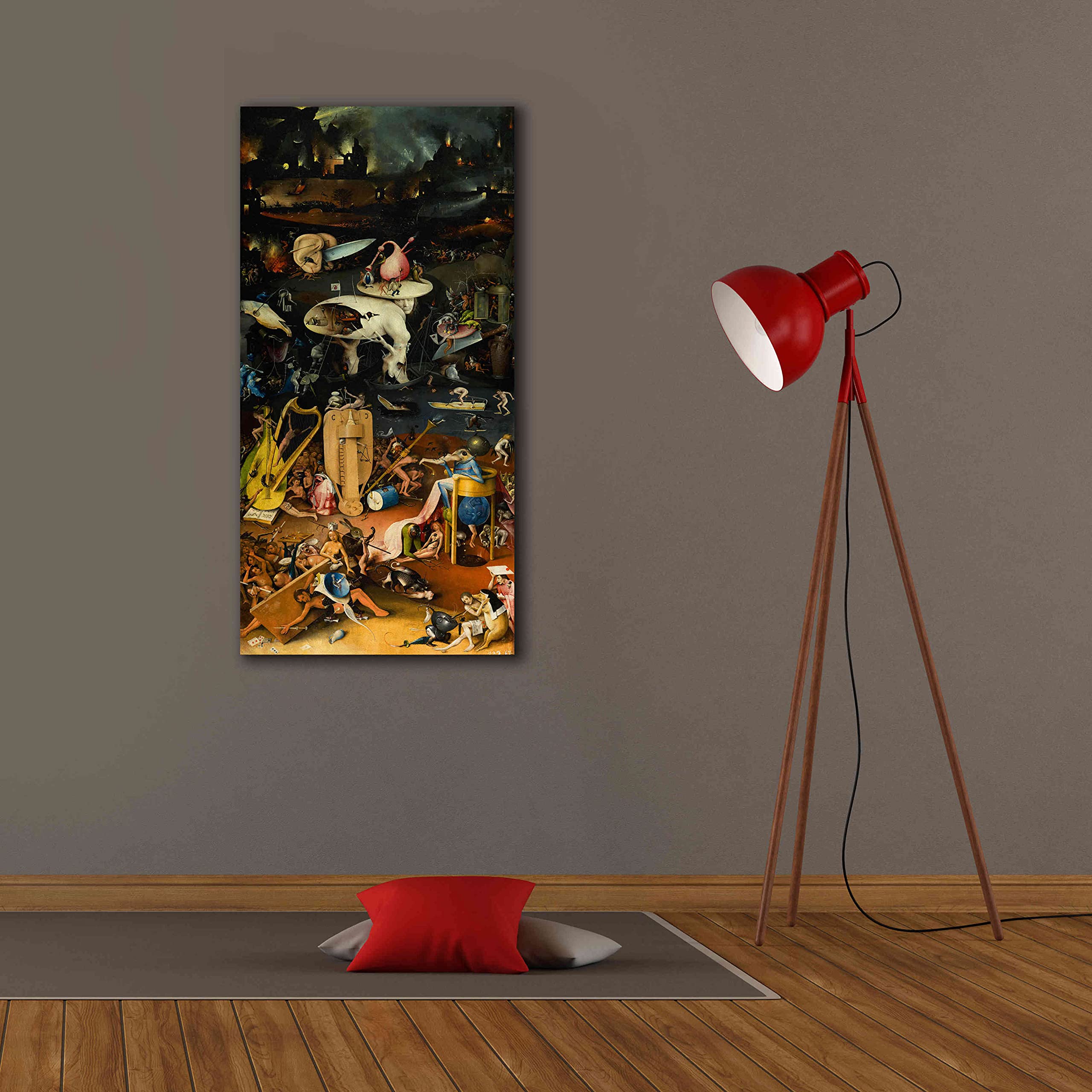 Hieronymus Bosch 'The Garden of Earthly Delights - Right Panel' Canvas Wall Art Print 20x40 Inches - Renaissance Home Decor for Living Room, Bedroom & Office