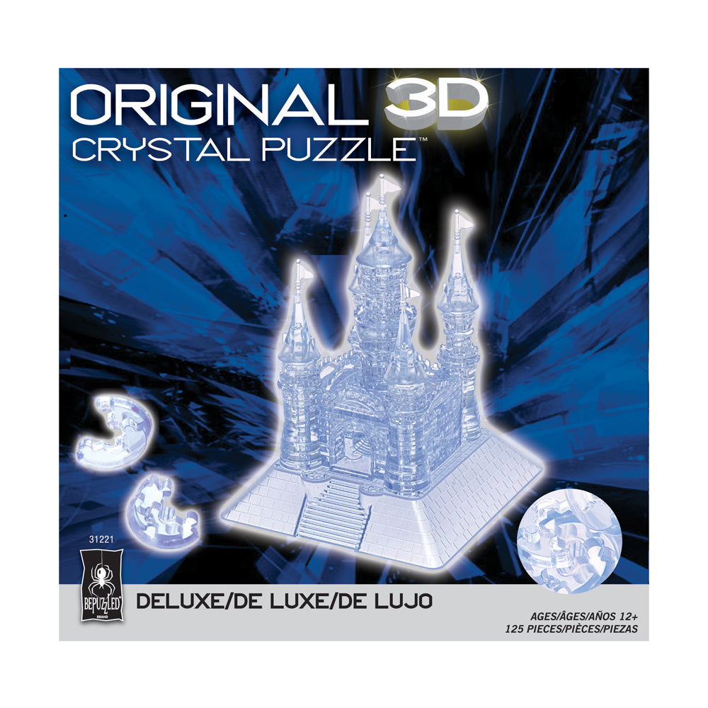 BePuzzled Clear Castle 3D Crystal Puzzle - 125 Piece Brain Teaser for Adults & Teens | Fun Educational STEM Toy for Family Game Night & Stress Relief