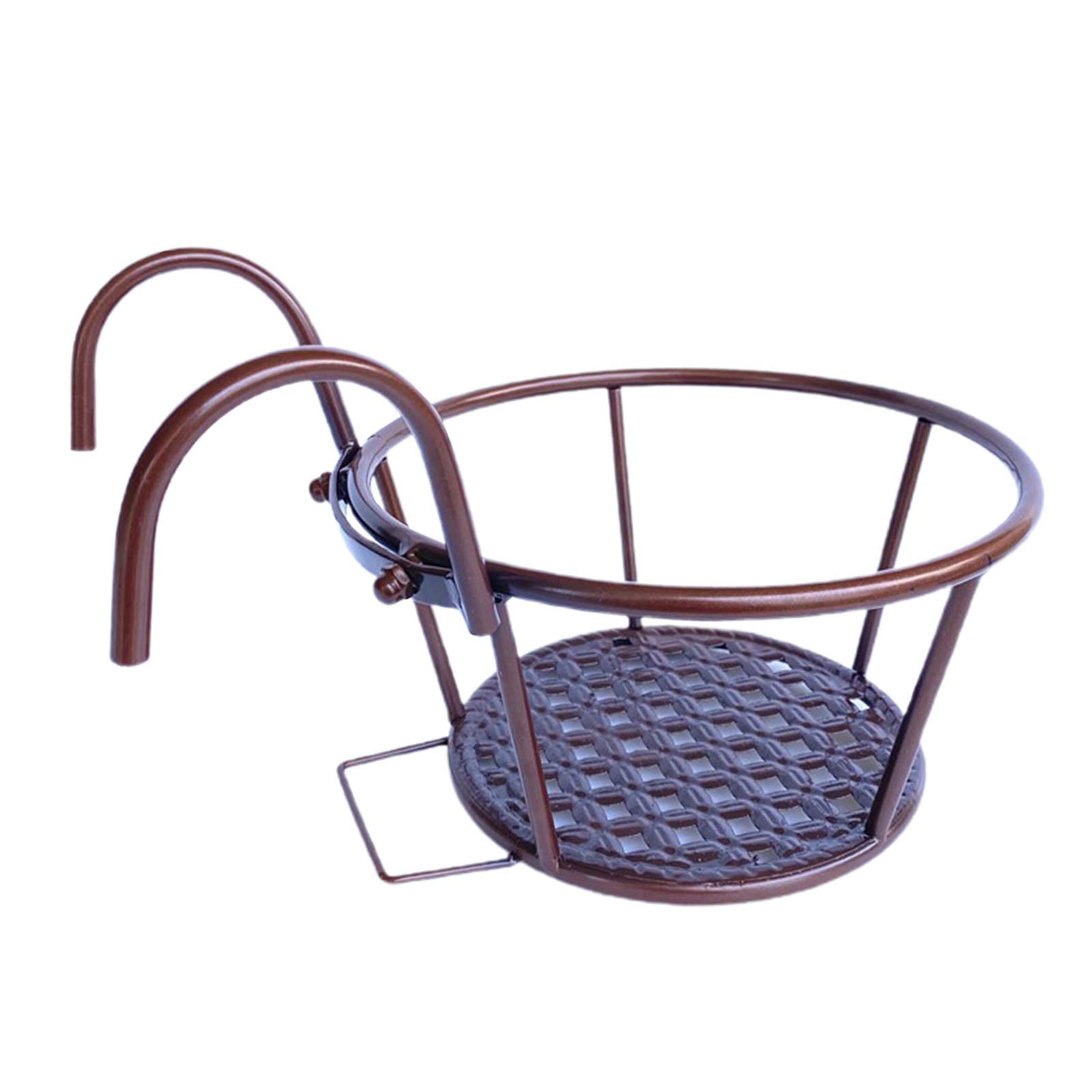 Baoblaze Iron Art Round Wire Hanging Baskets - Bronze Flower Pot Holder for Indoor Outdoor Garden, Patio, Balcony | Perfect for Hanging Plants, Herbs, and Decorative Flowers
