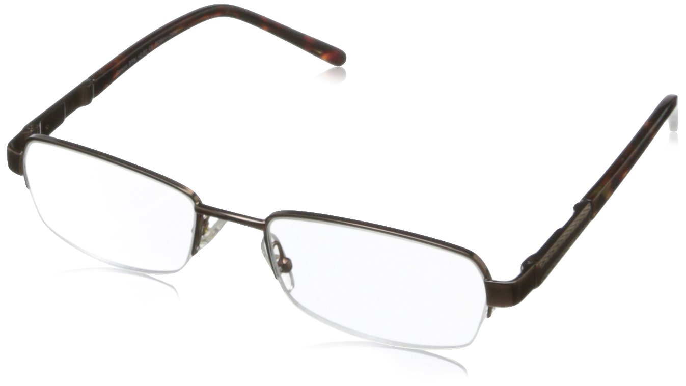 Premium Carson Rectangular Reading Glasses for Men - Blue Light Blocking & Anti-Glare - Lightweight Comfort for Office, Computer Work & Reading