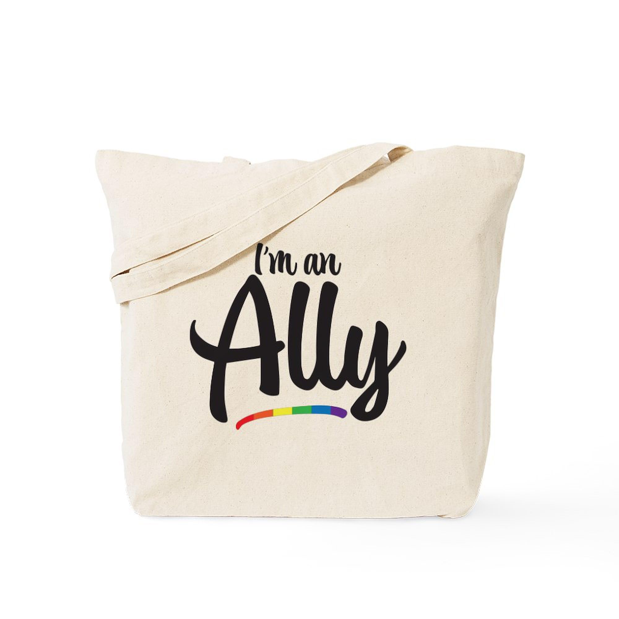I'm An Ally Gay Pride Tote Bag - Natural Canvas Reusable Shopping Bag for LGBTQ+ Support | Perfect for Pride Parades, Groceries & Everyday Use