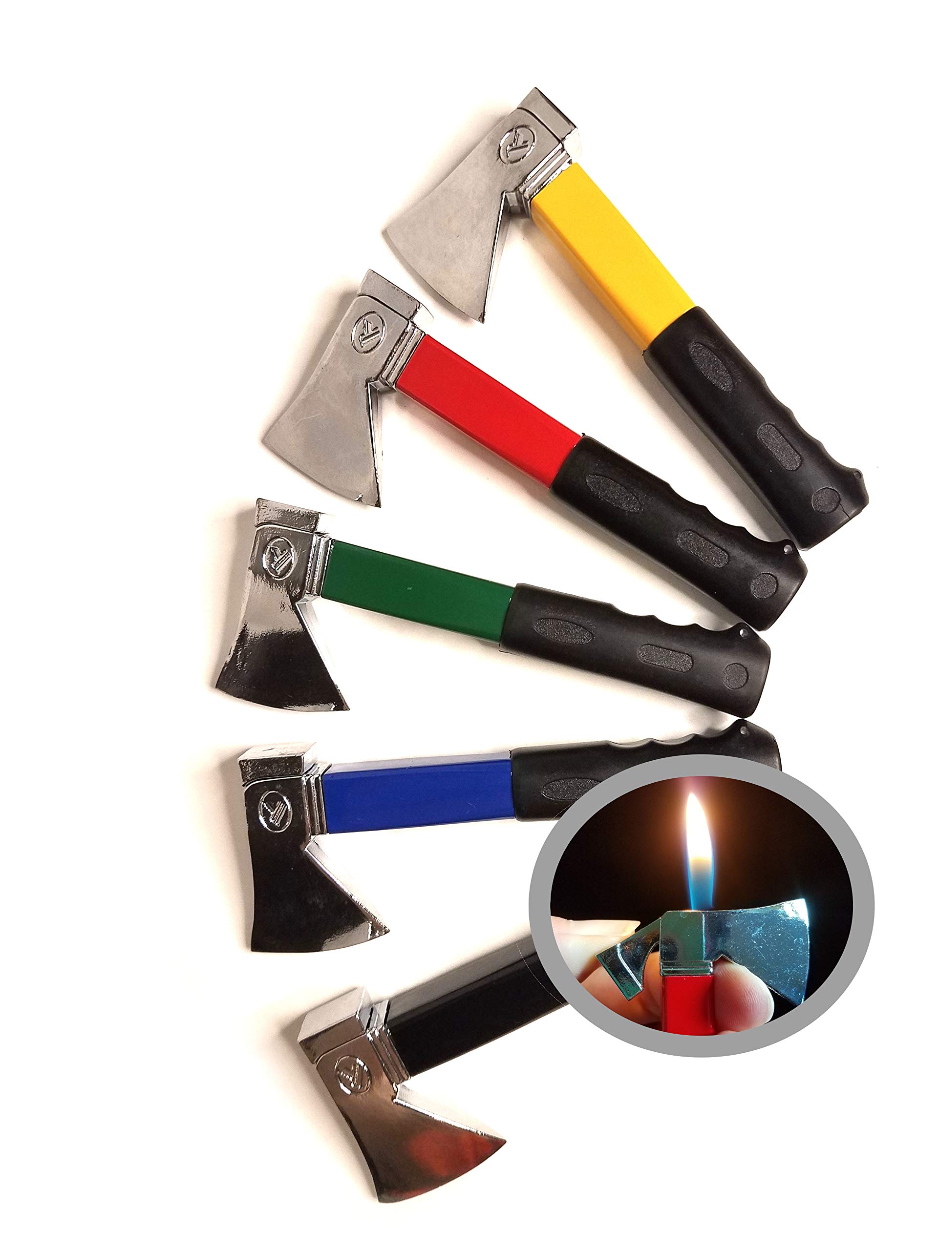 Axe Shaped Butane Lighter - Refillable Novelty Hatchet for Outdoor Camping
