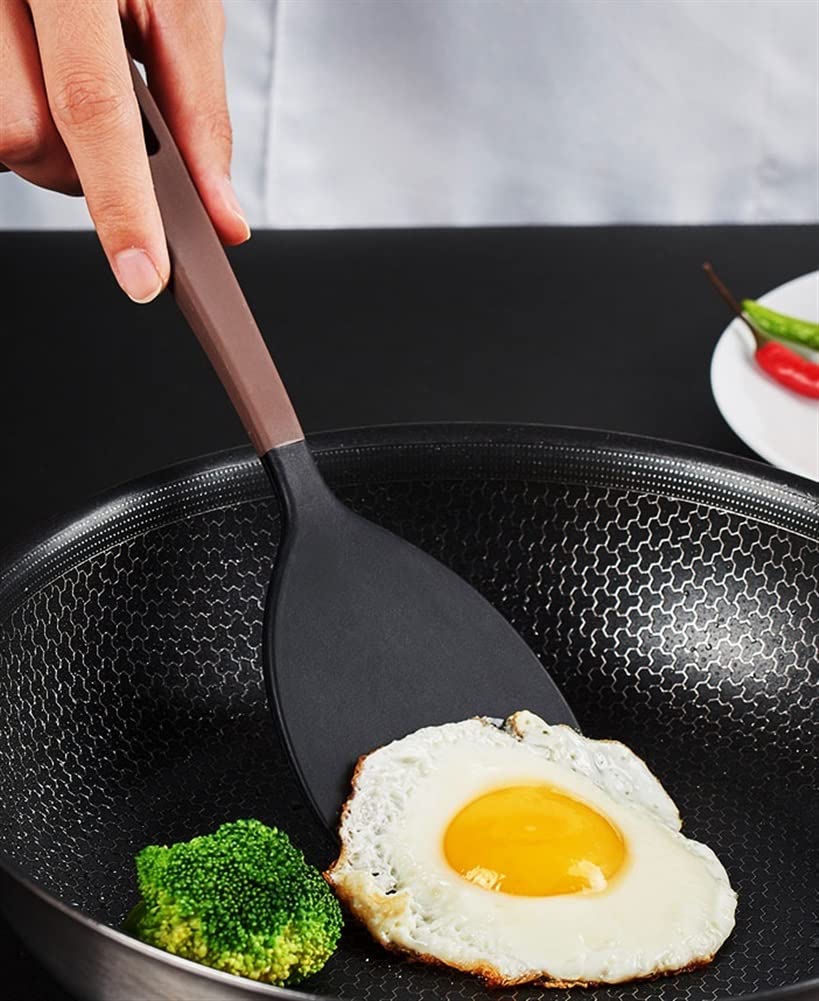 Premium 4-Piece Silicone Cooking Utensil Set with Wooden Handles - Food Grade Kitchen Tools for Baking, Stirring & Serving - Non-Scratch Heat-Resistant Kitchen Gadgets for Pots, Pans & Nonstick Cookware
