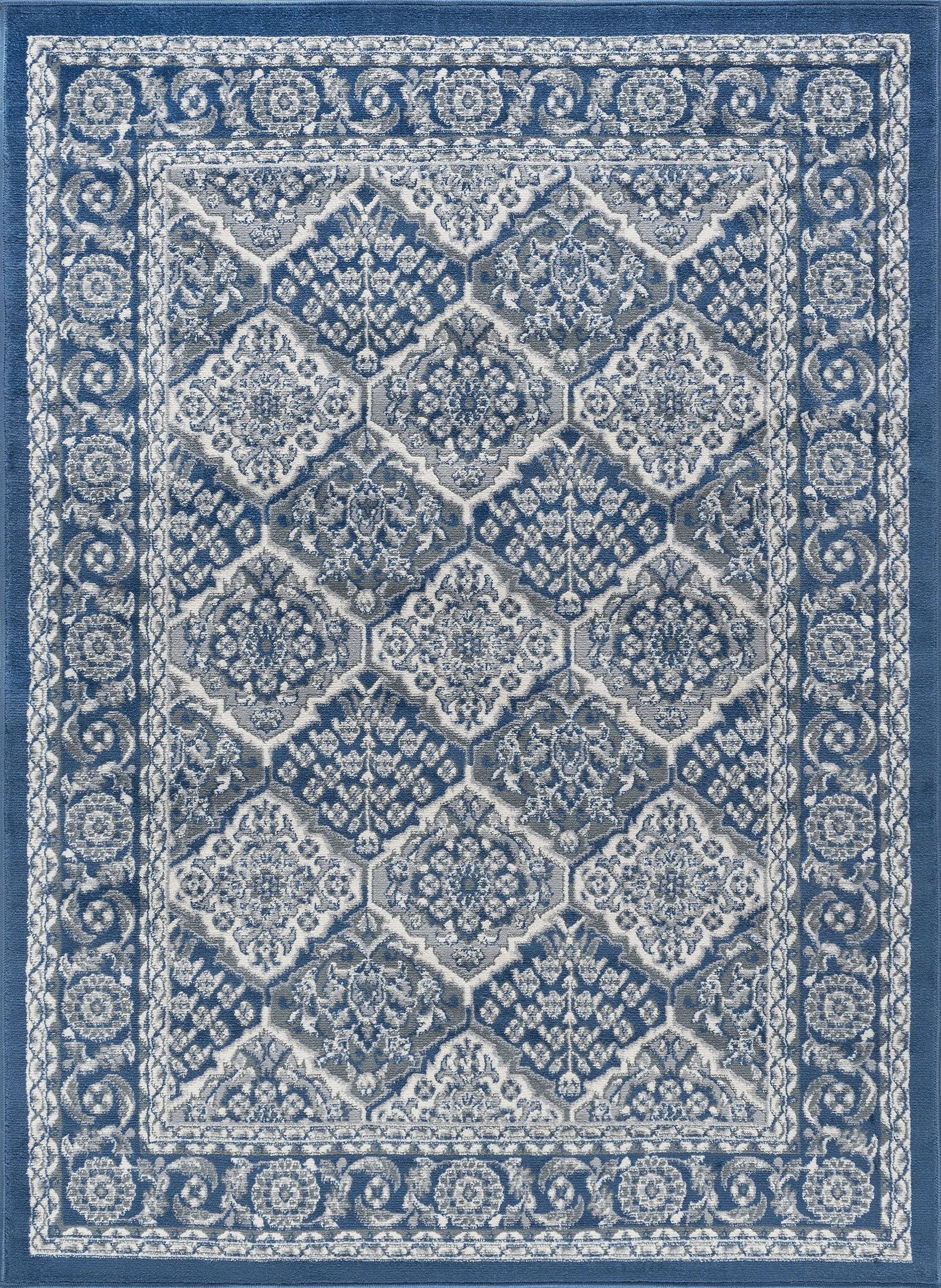Universal Rugs Oxnard Area Rug 9' x 12.6' Navy Blue - Soft Non-Slip Living Room Rug for Bedroom, Dining Room & Home Decor